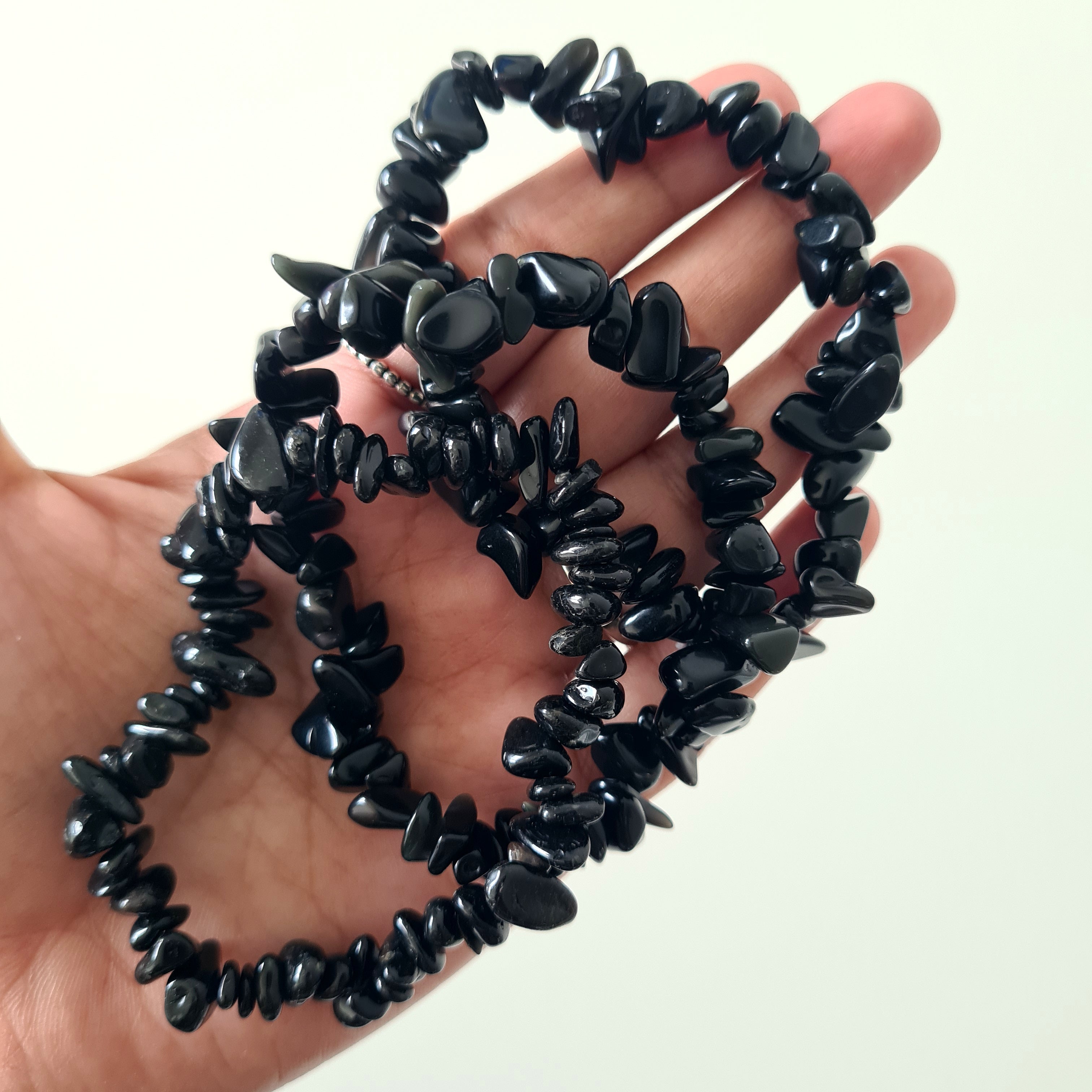 Obsidian Chips Bracelet | 1 Piece