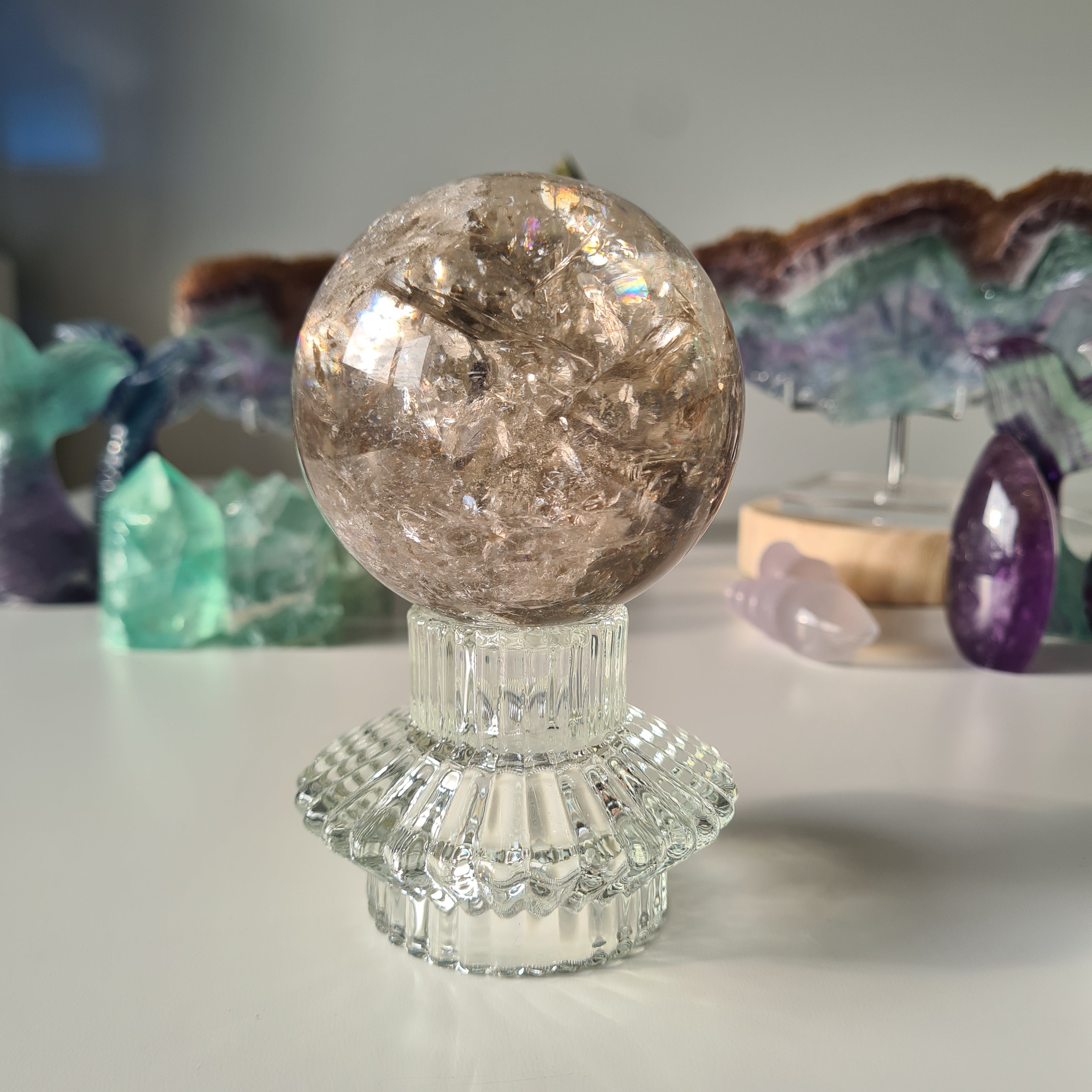 Smokey Citrine Sphere with stand | 600 | 1B