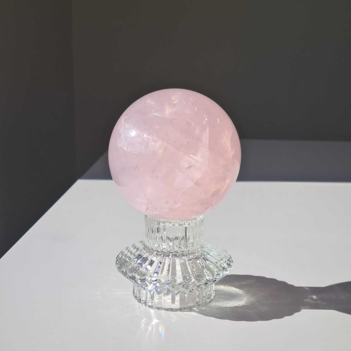 Rose Quartz Sphere 🍬 | With Sphere Stand