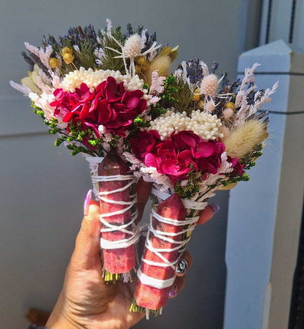'Harmony' ~ Rhodonite flower wand