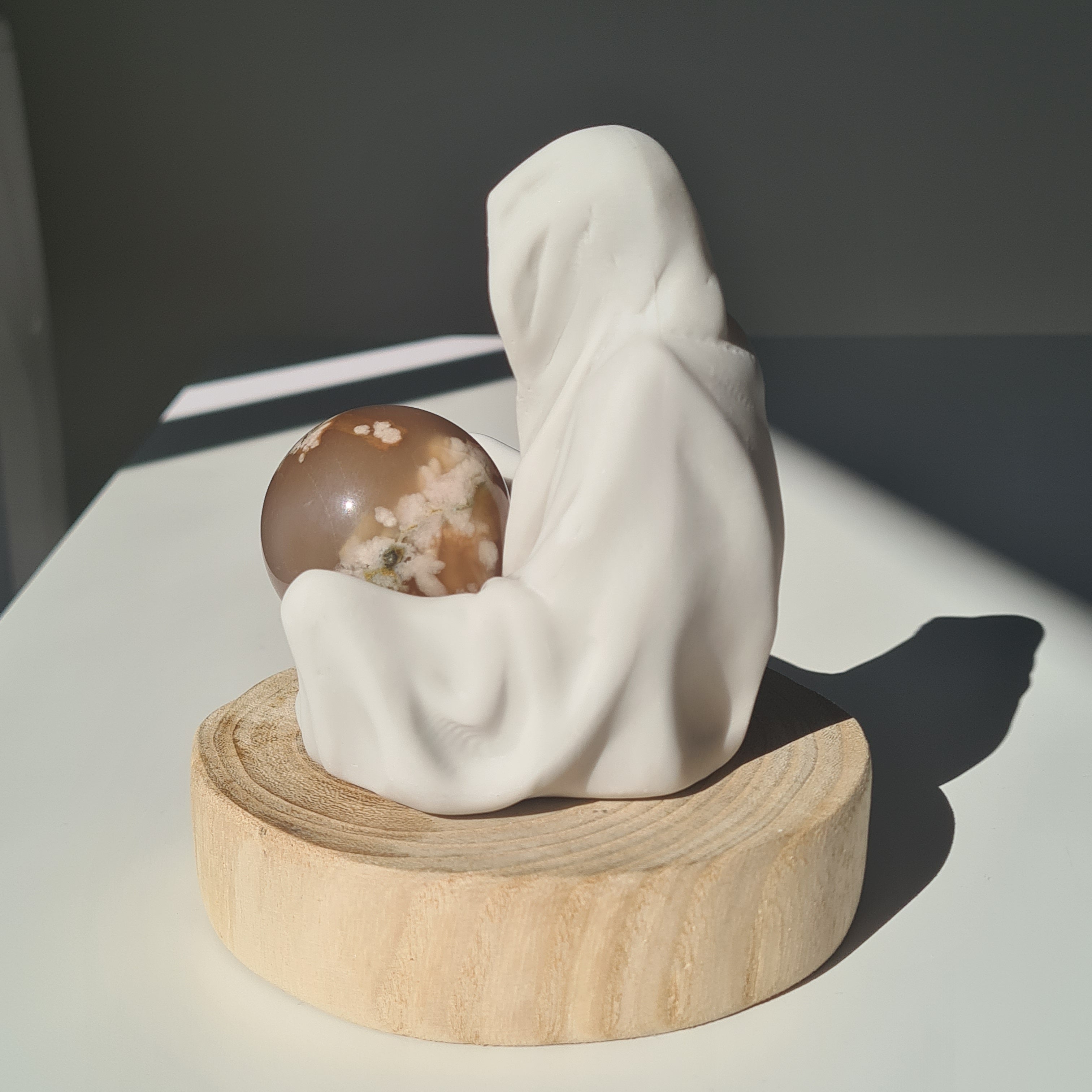 Gate Keeper with Flower Agate Sphere