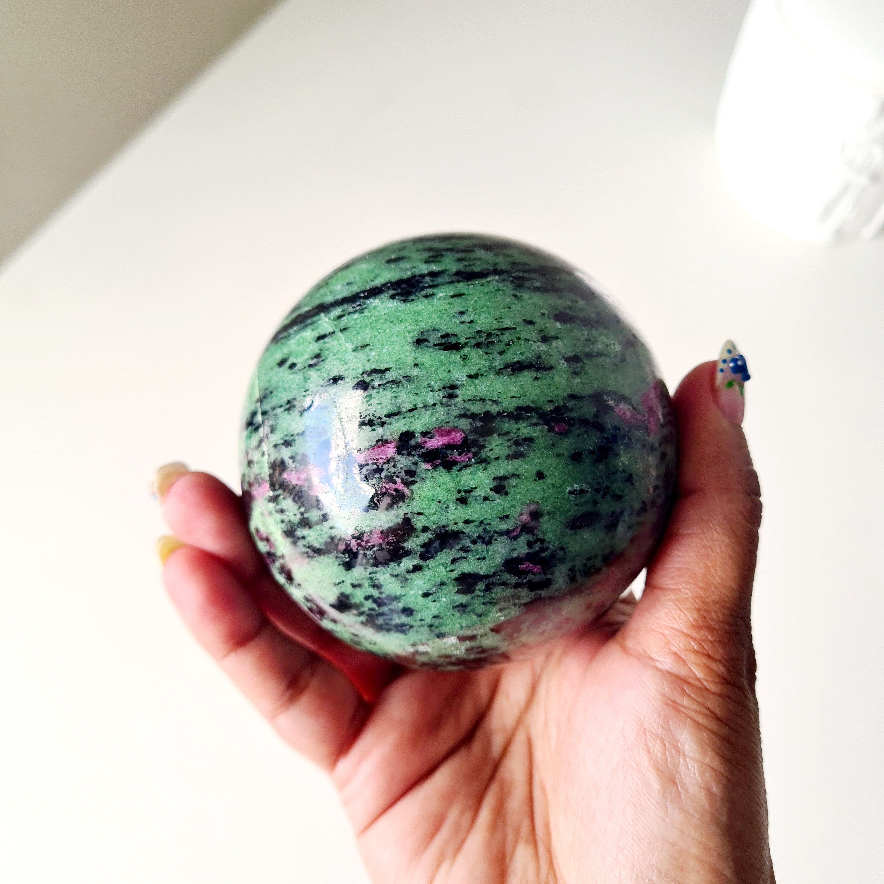 Ruby In Zoisite With Metal Stand