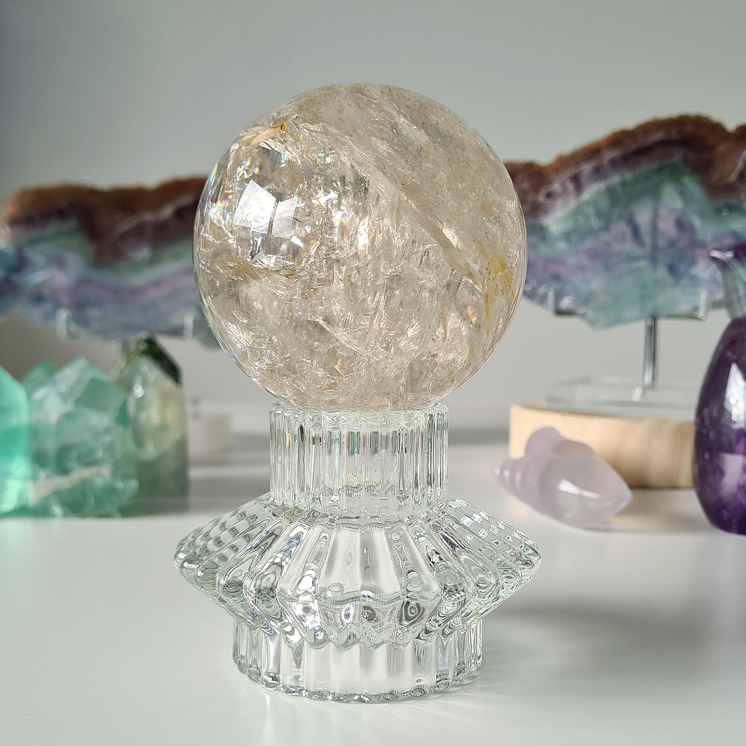 Smokey Citrine Sphere with stand | 490g | 1A