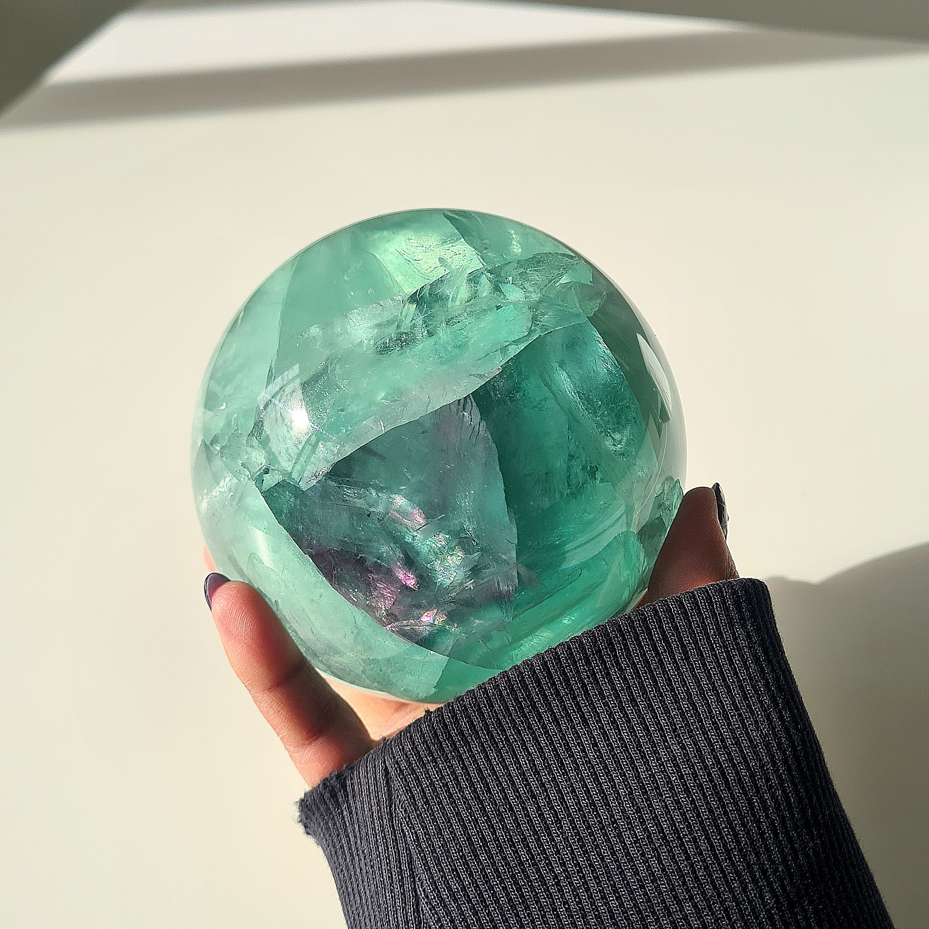 Fairy Dream Frozen Lake Fluorite Sphere | Appx 1.7 kg