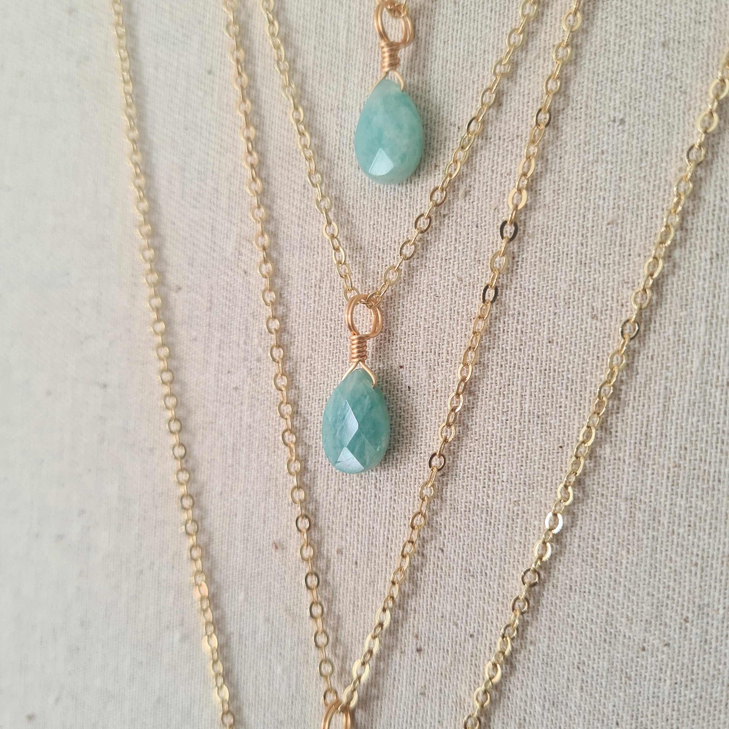 'Amazonite' Necklace ~ Manifestation (Gold)