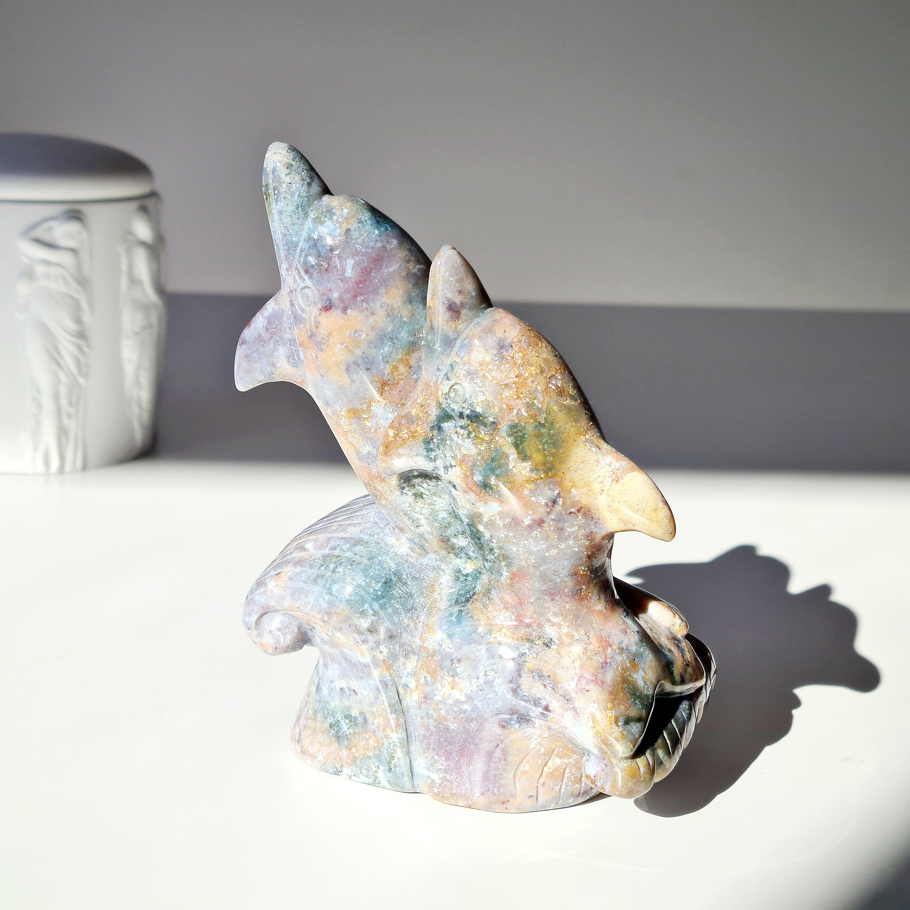 Ocean Jasper Dolphins Carving | 770 g