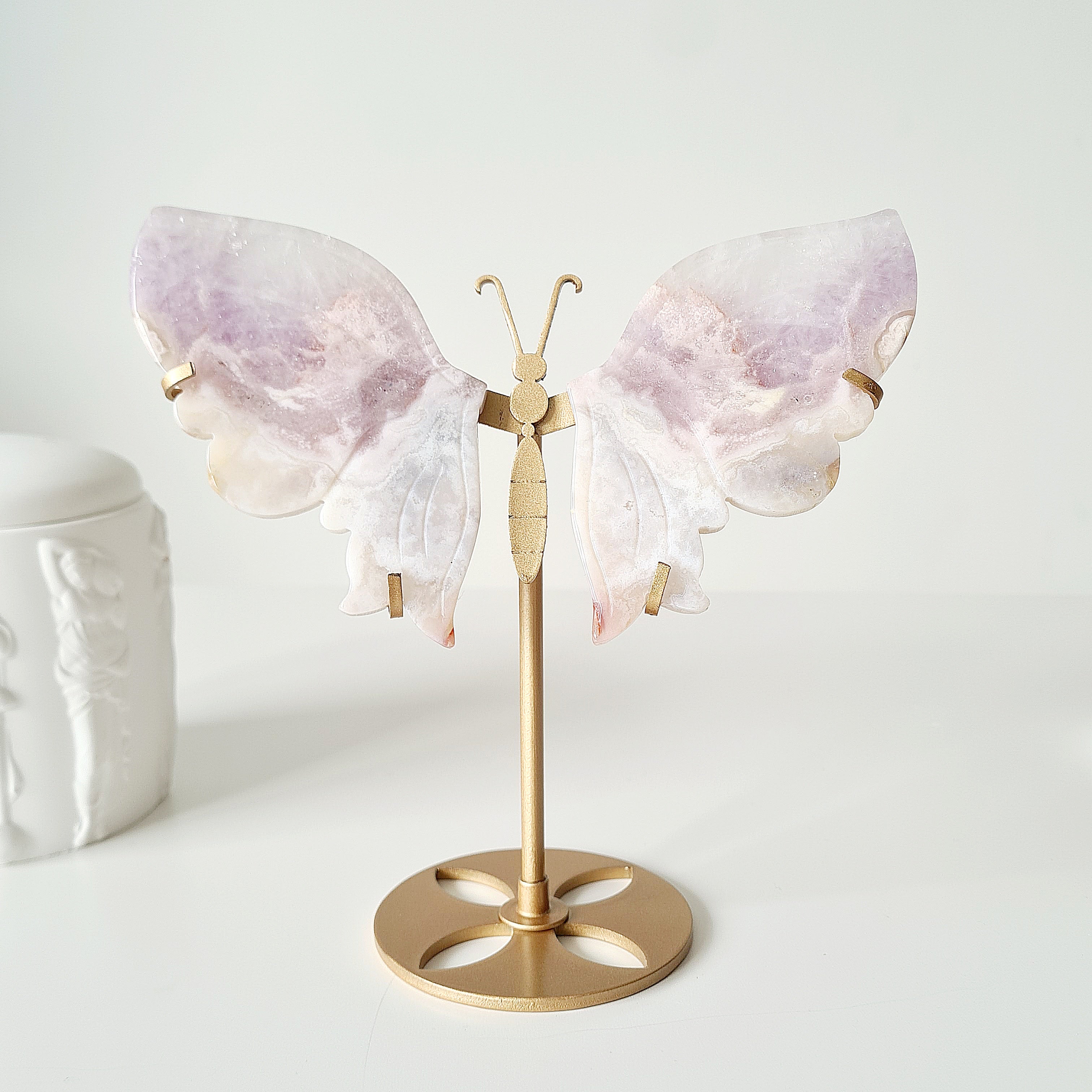 Flower Agate Butterfly 🦋 | 17.3 cm tall with stand