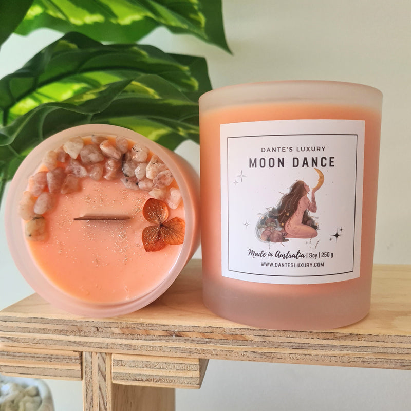 Moon Dance ~ Crystal Candle (Coloured) ♡ Best Seller ♡ Positive Vibes