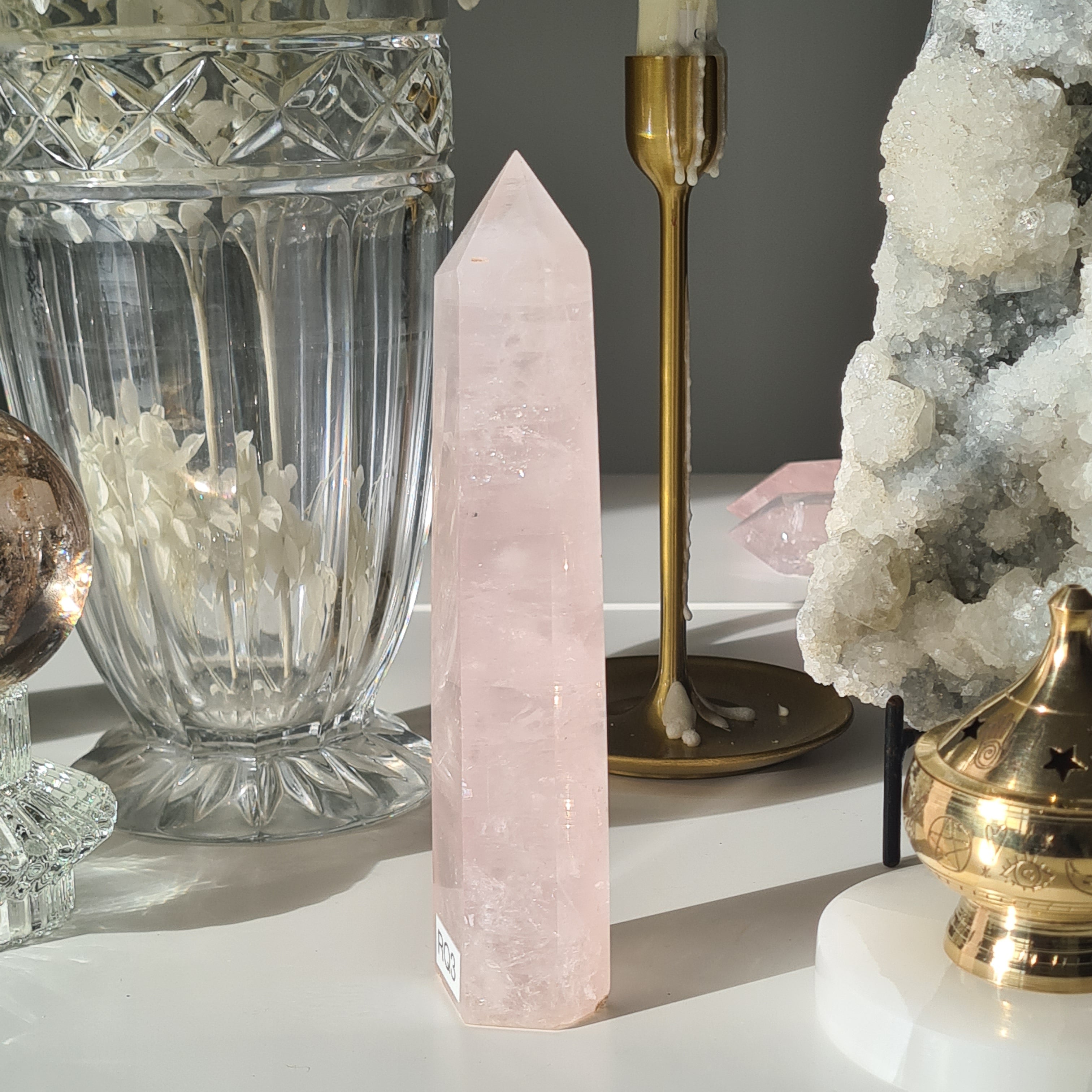 Rose Quartz Tower | Venus | 18 cm | Natural