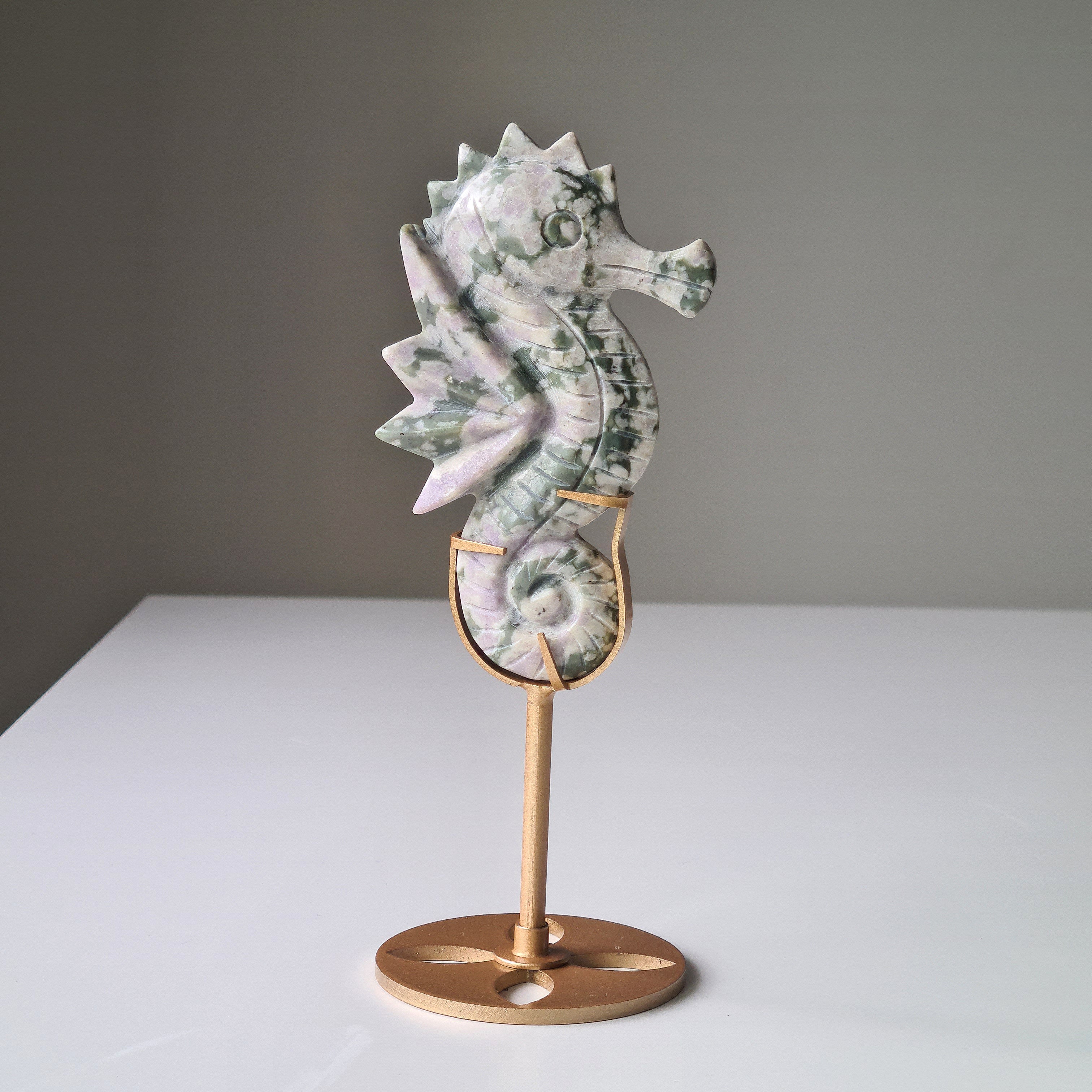 Sea Horse On Stand | Peace Jade Crystal | A