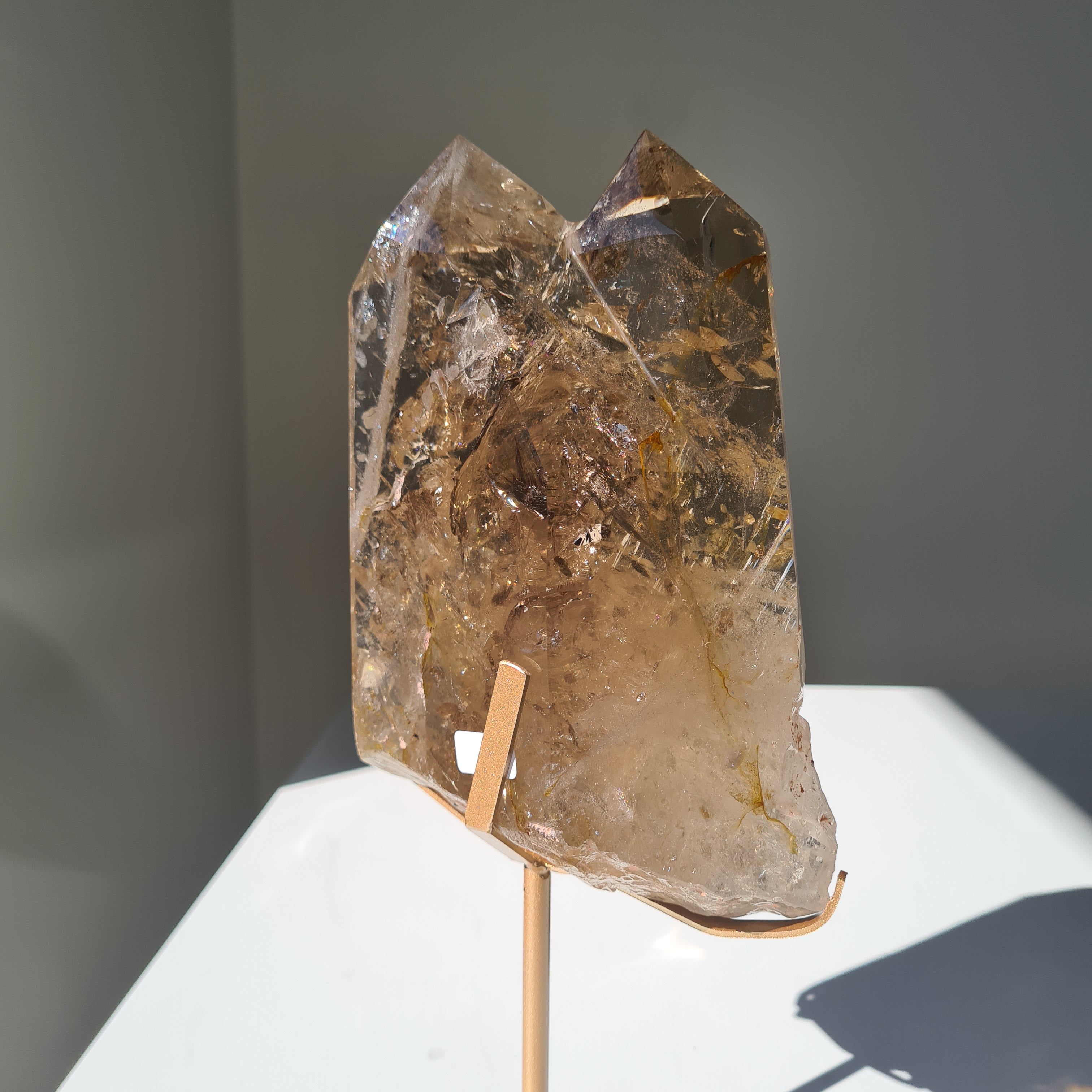 Smokey Citrine Cathedral With Stand| 1.9 kg | Appx 30 cm tall with stand