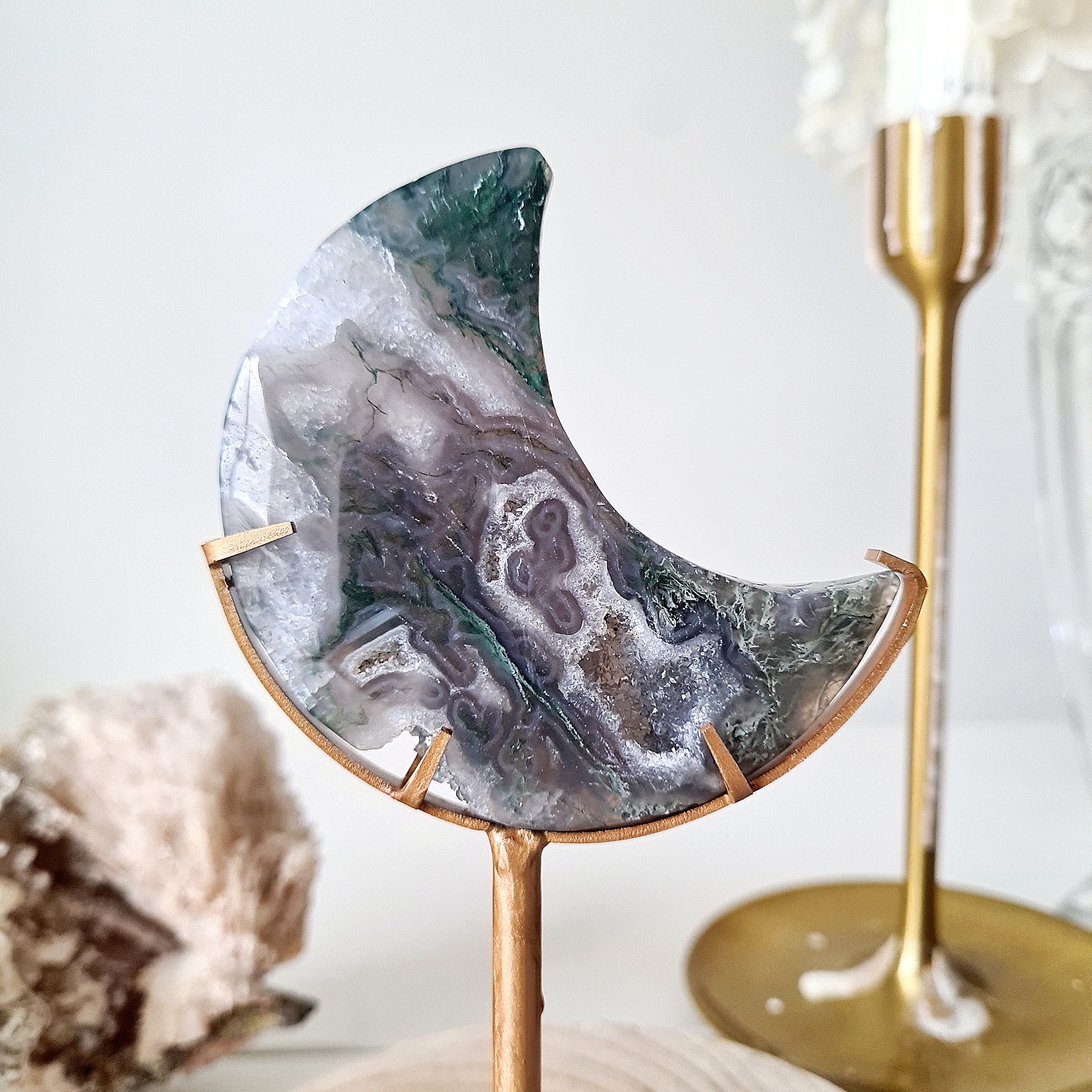 Moss Agate Luna 🌙 | 9 | 7.9 cm