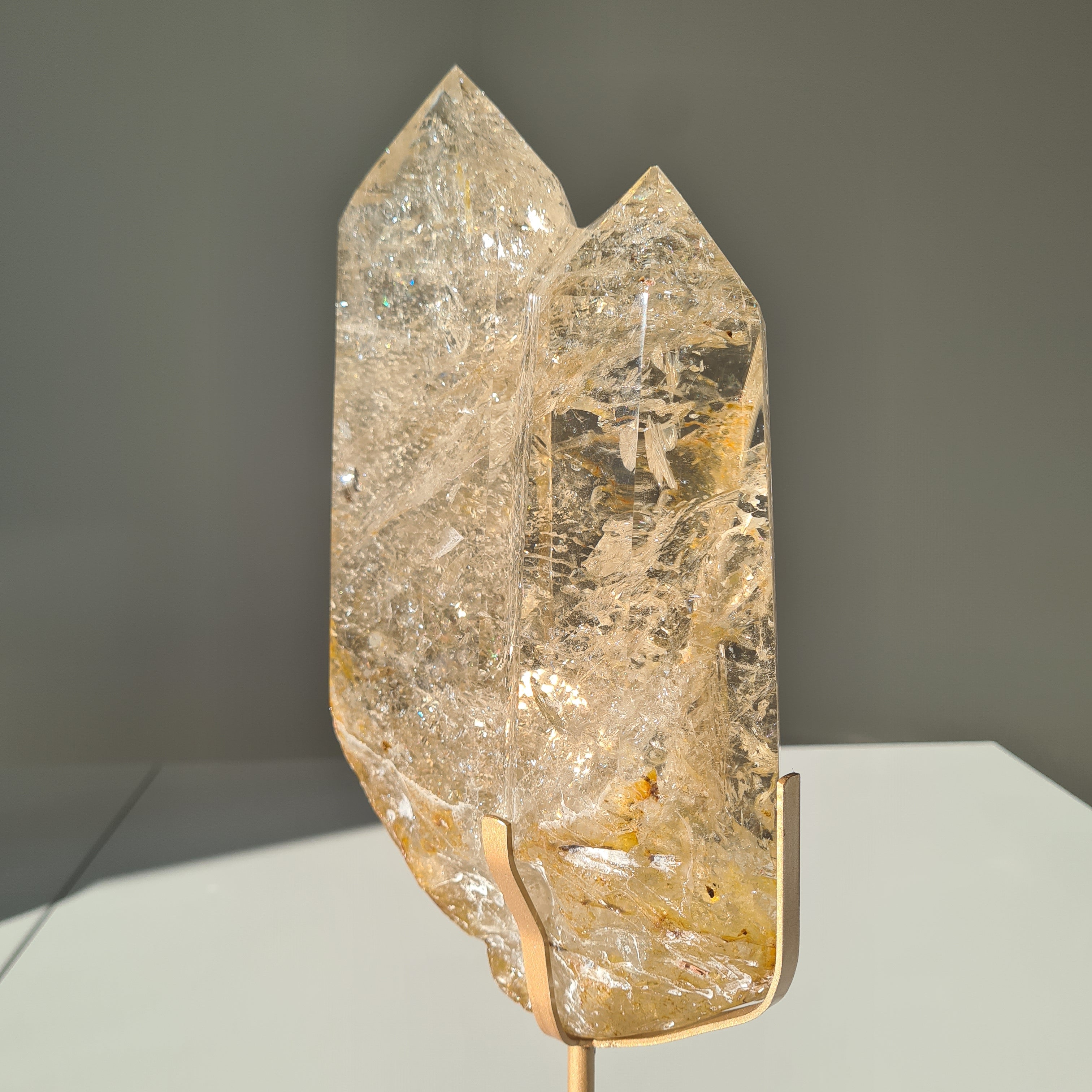 Citrine Cathedral Statement Piece on Stand | 32.5 cm with stand