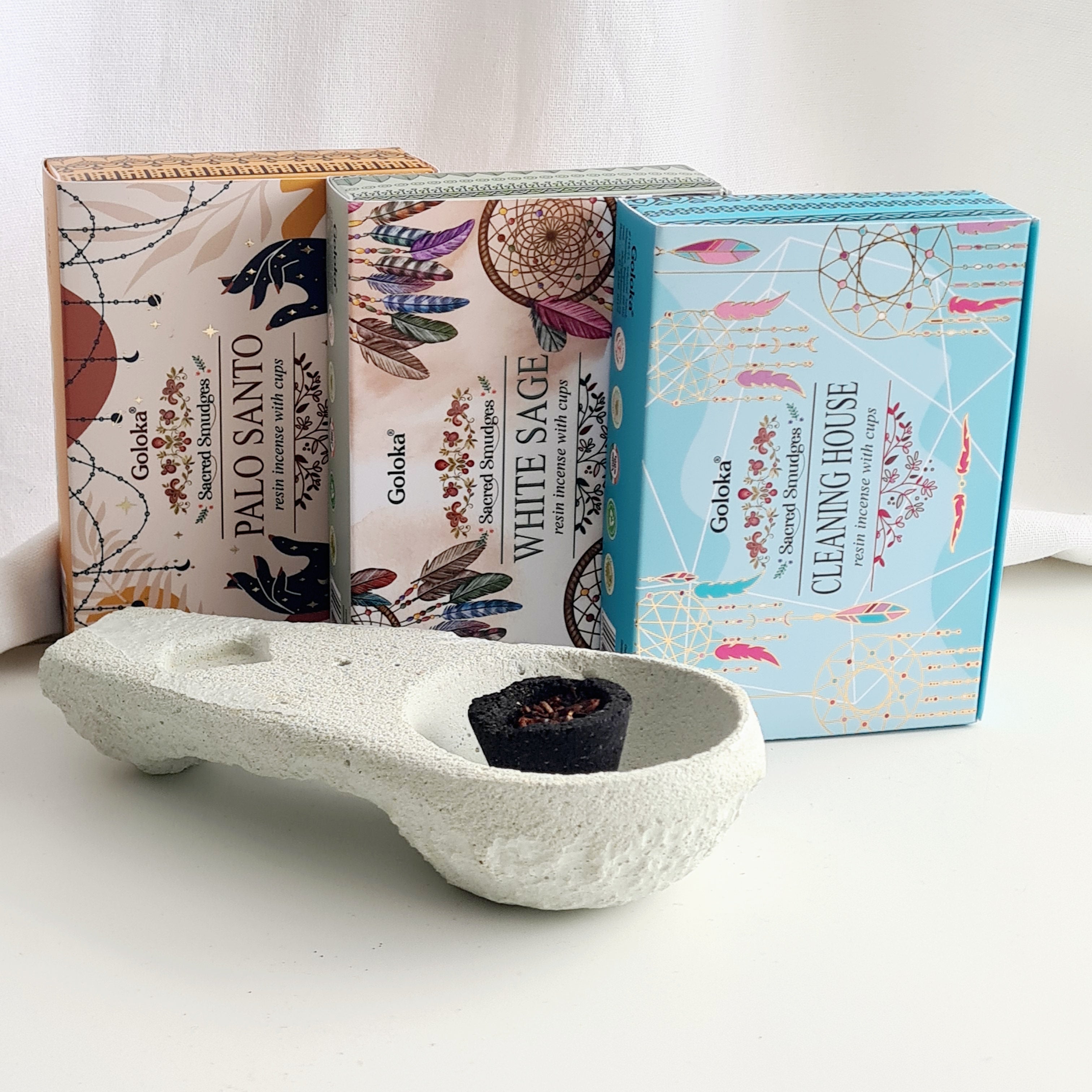 Spiritual Cleanse Set with Smudge Cups & Burner