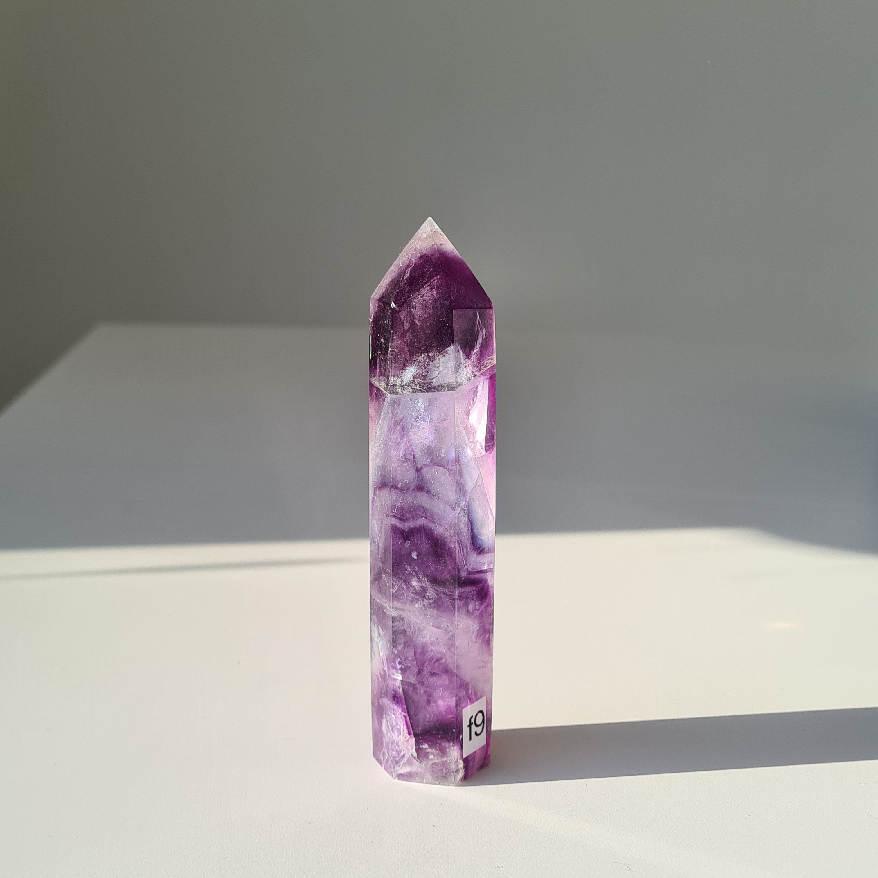 Dreamland Fluorite | f9 | 171 g | 12.2 cm tall | slightly tilted spinny bottom