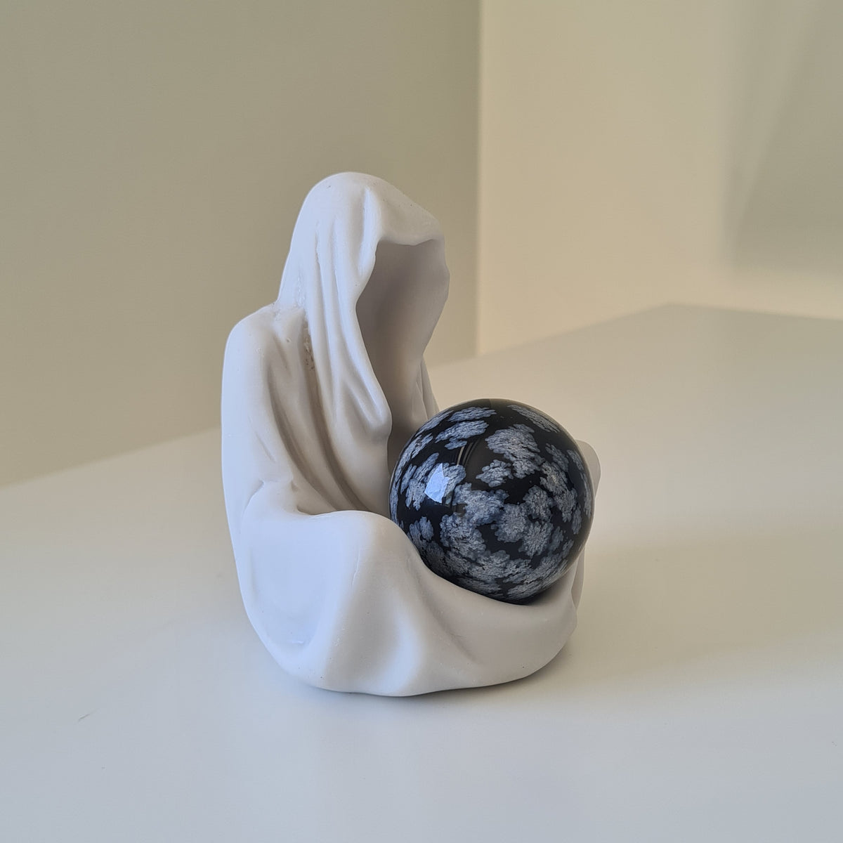 Gate Keeper with Snowflake Obsidian Sphere