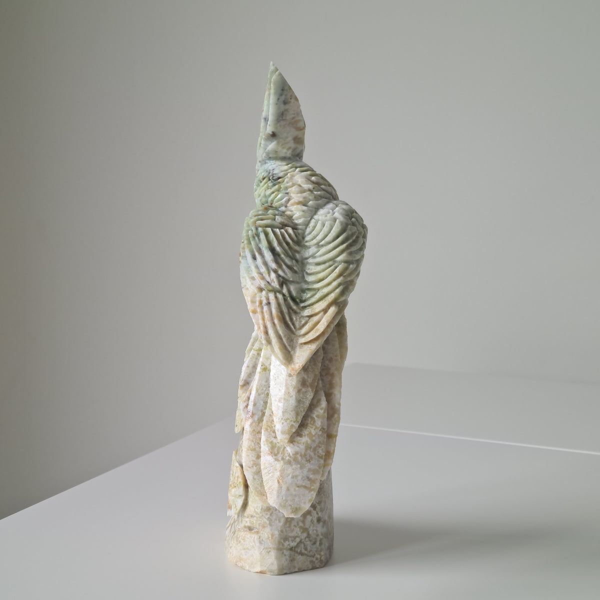 Jade Crystal Bird | Piece B | Handcarved | 24 cm tall