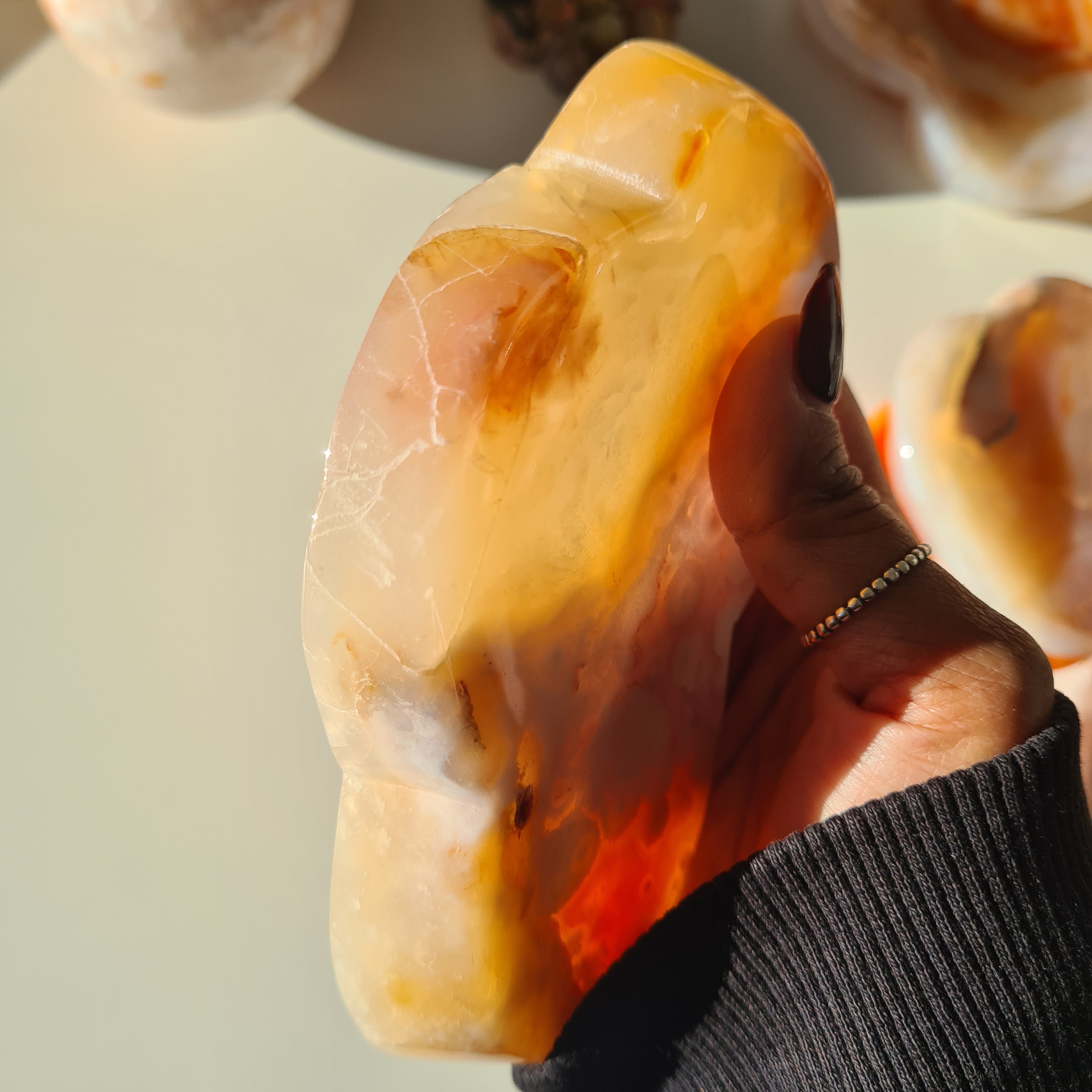 Carnelian Flower Agate Bowl | E | 13.5 cm