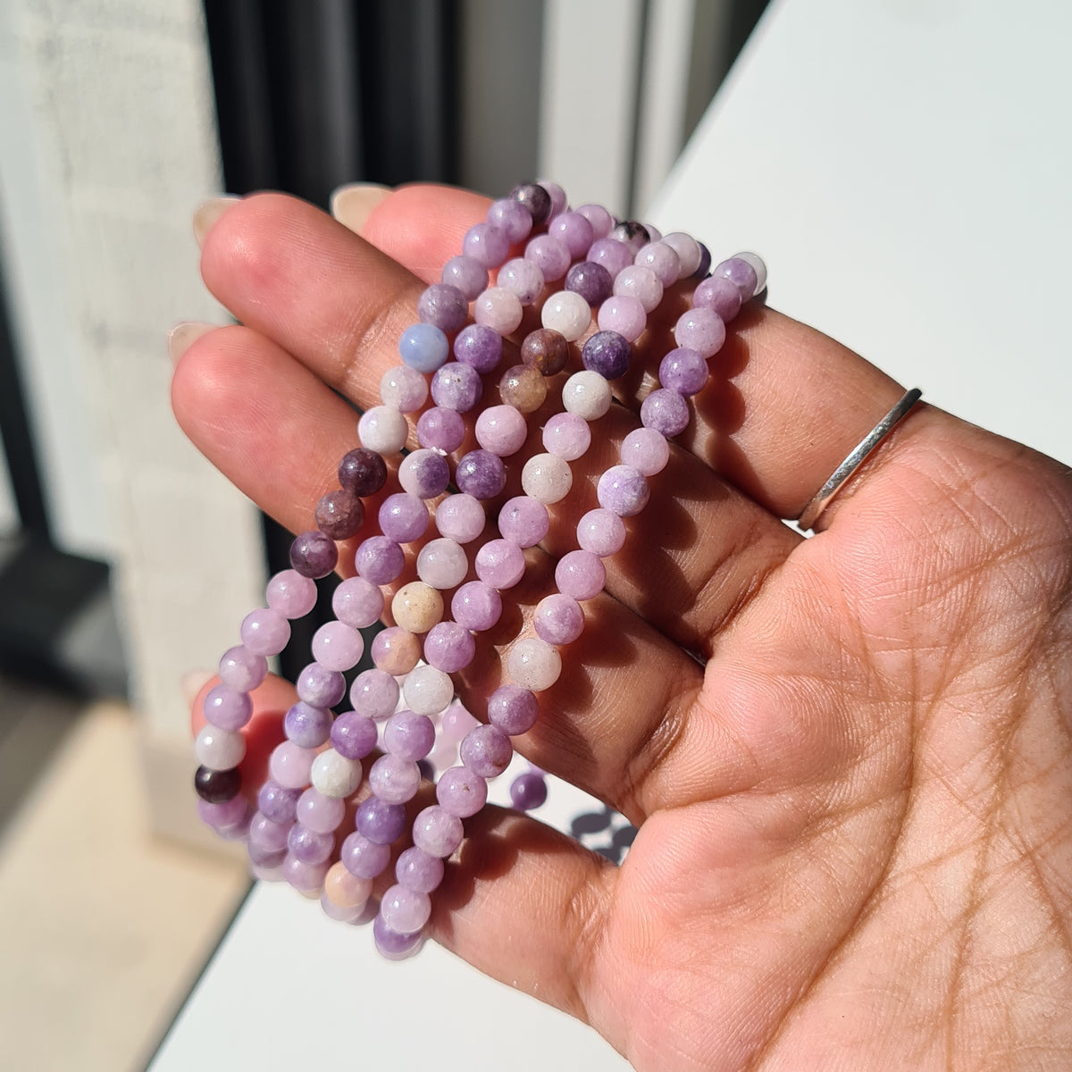 Lepidolte Crystal Beaded Bracelet | 1 Piece