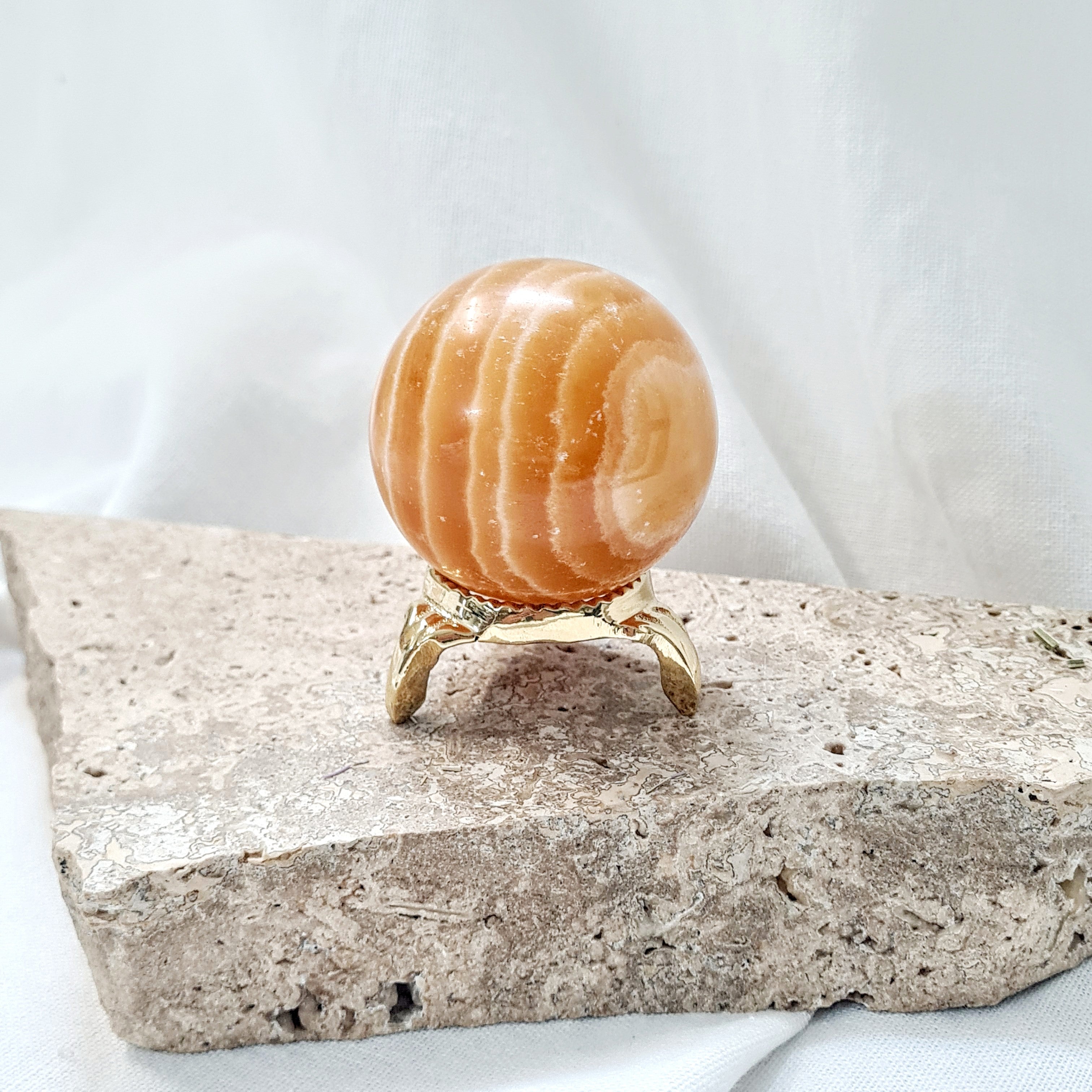 Orange Calcite 🍊 with brass stand | 165 g