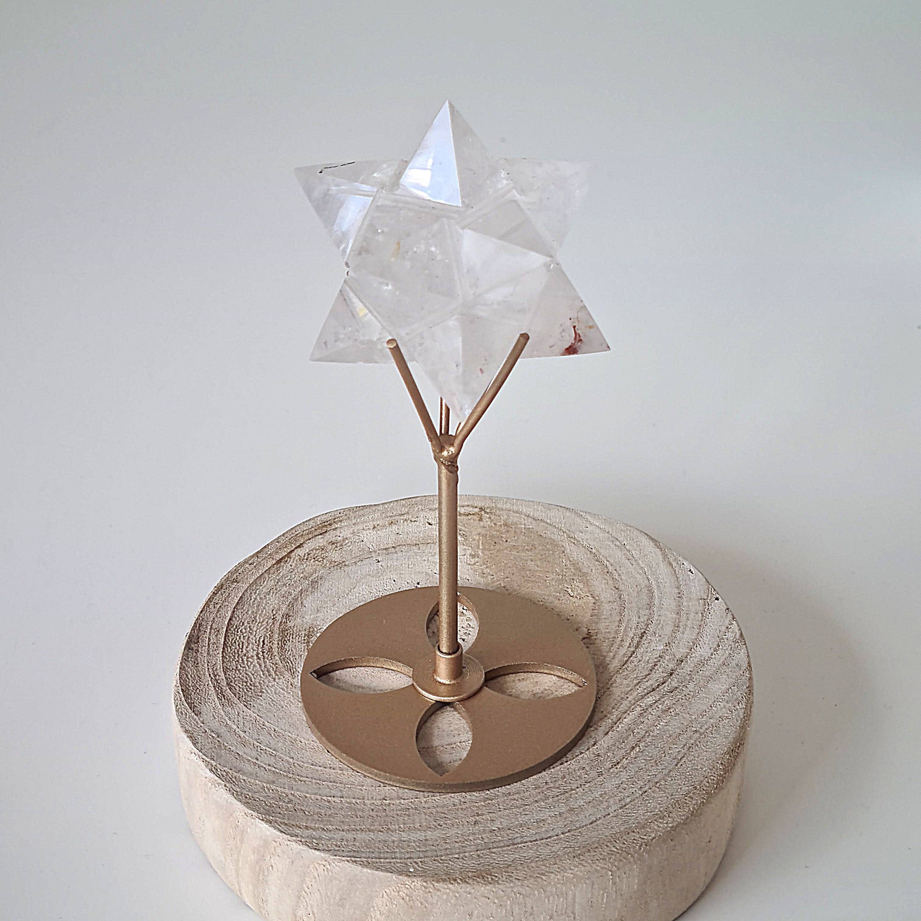 Clear Quartz Merkabah with stand  | A