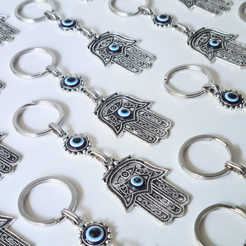 Evil Eye Key Chain ~ Hamsa Hand With Fish Eye design