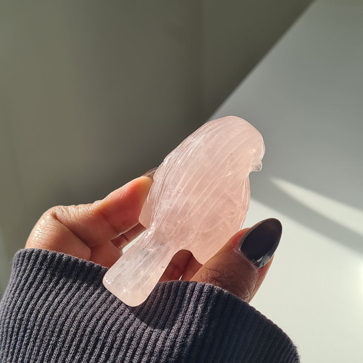 Rose quartz Crystal Bird