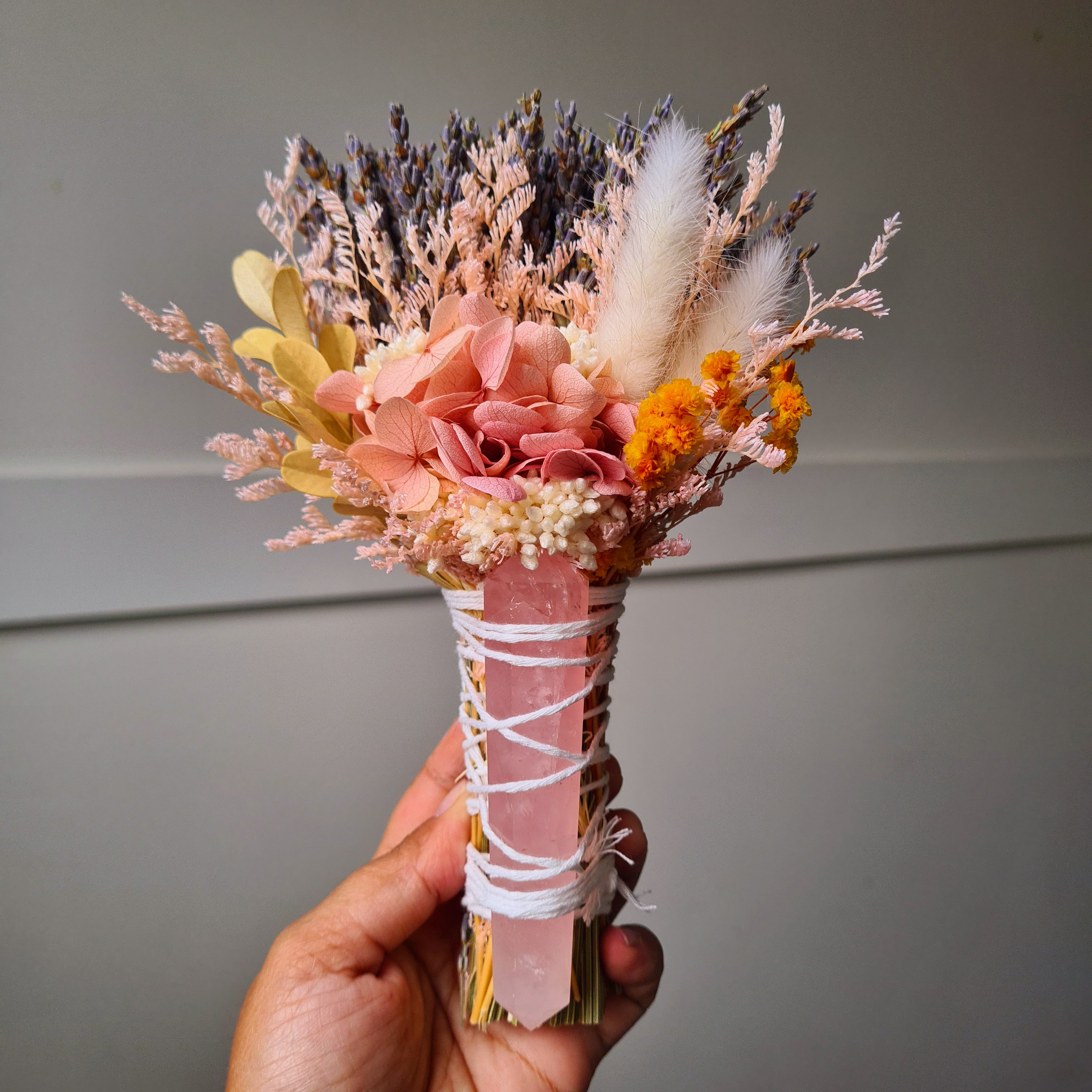 Heart Healing | Rose Quartz Flower Wand | 1 piece