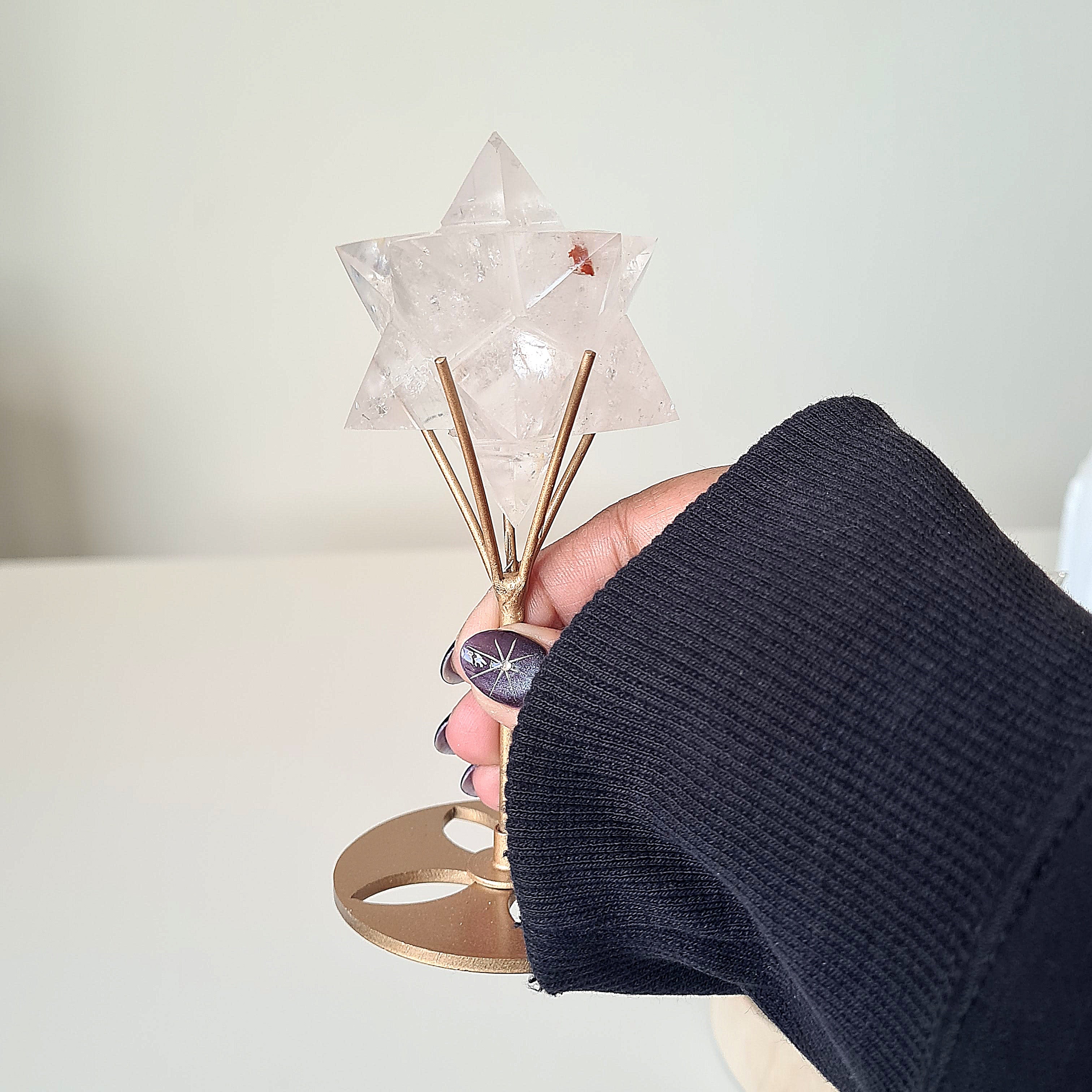 Clear Quartz Merkabah with stand  | A