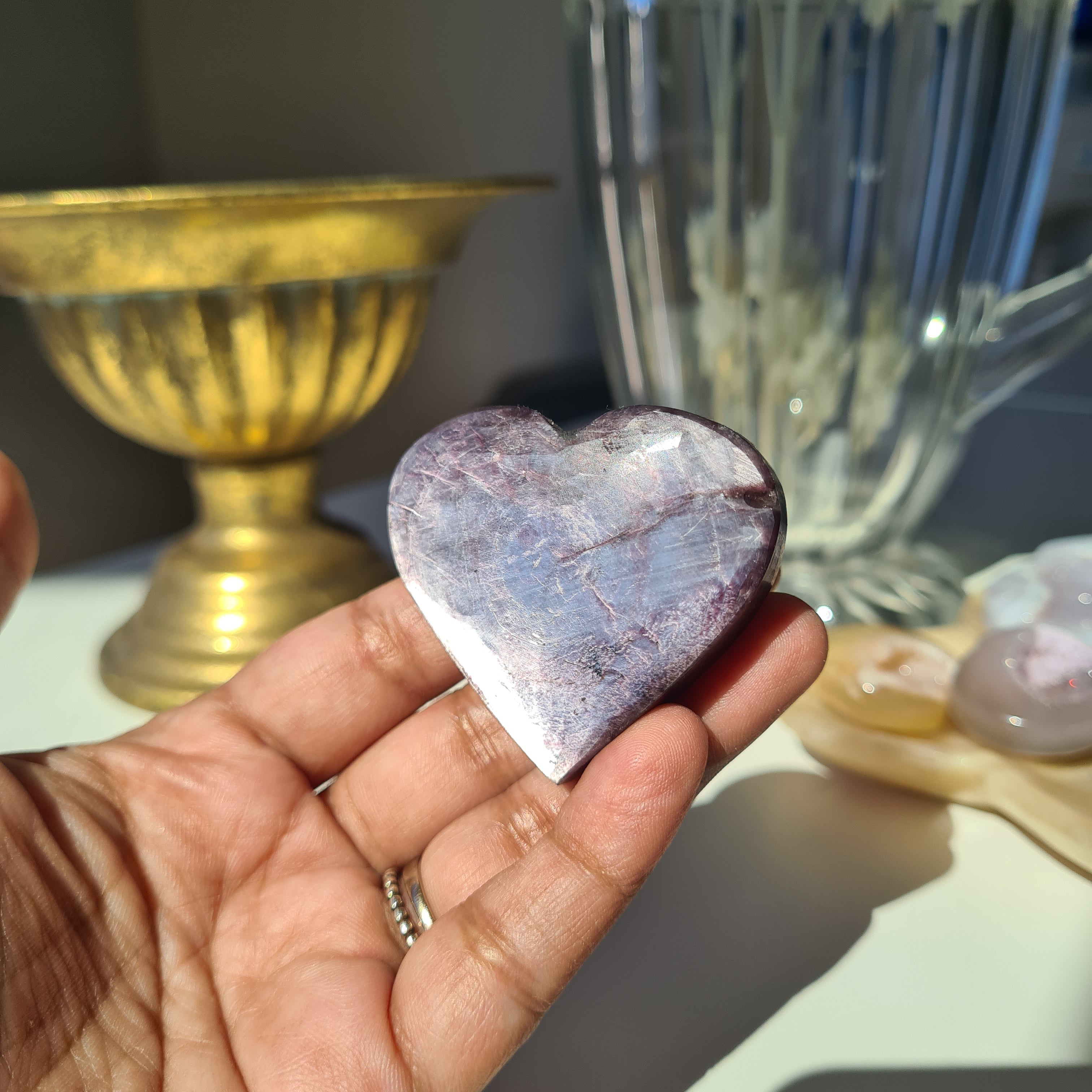 Lepidolite Heart