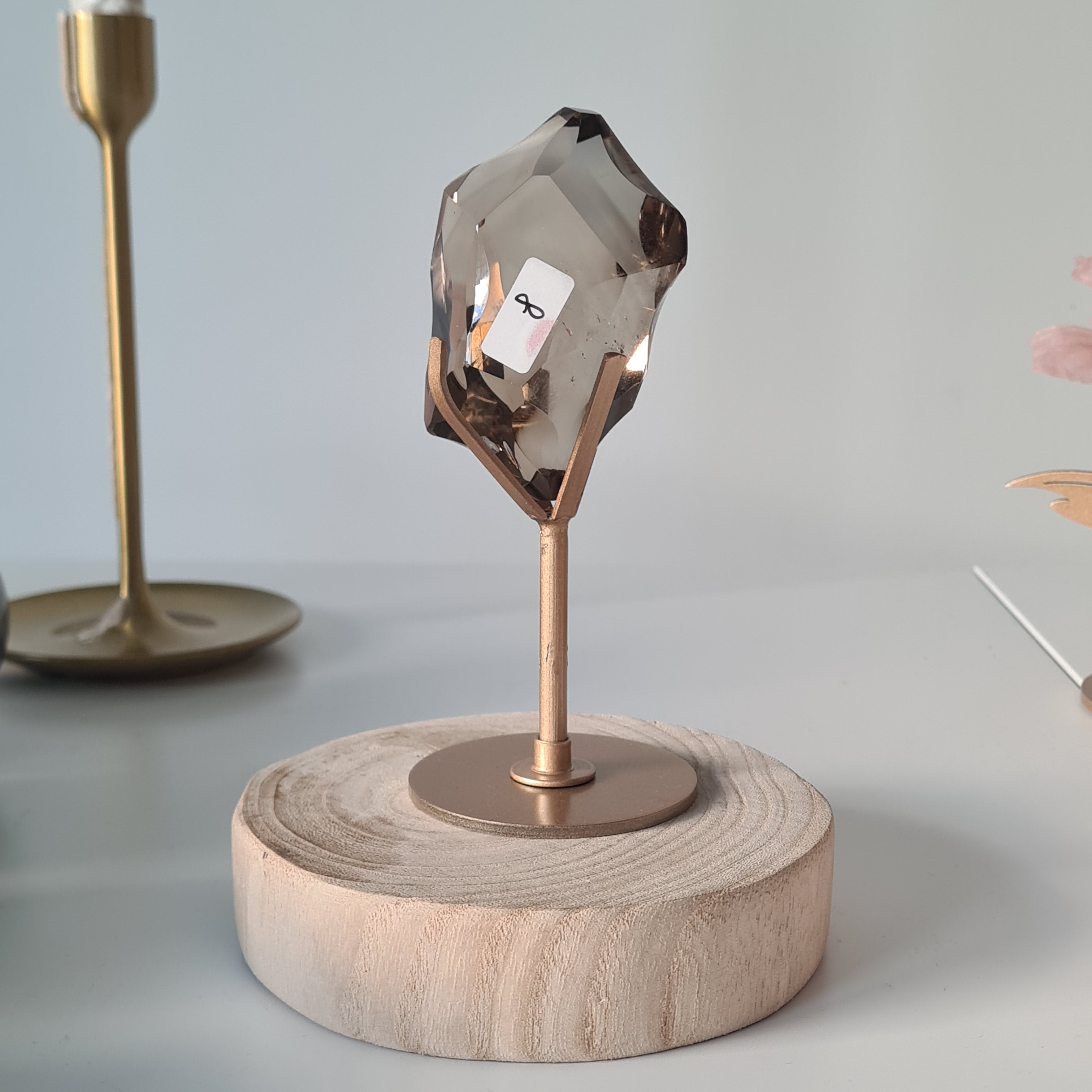 Smokey Quartz Free form on stand | 7.3 cm long Crystal