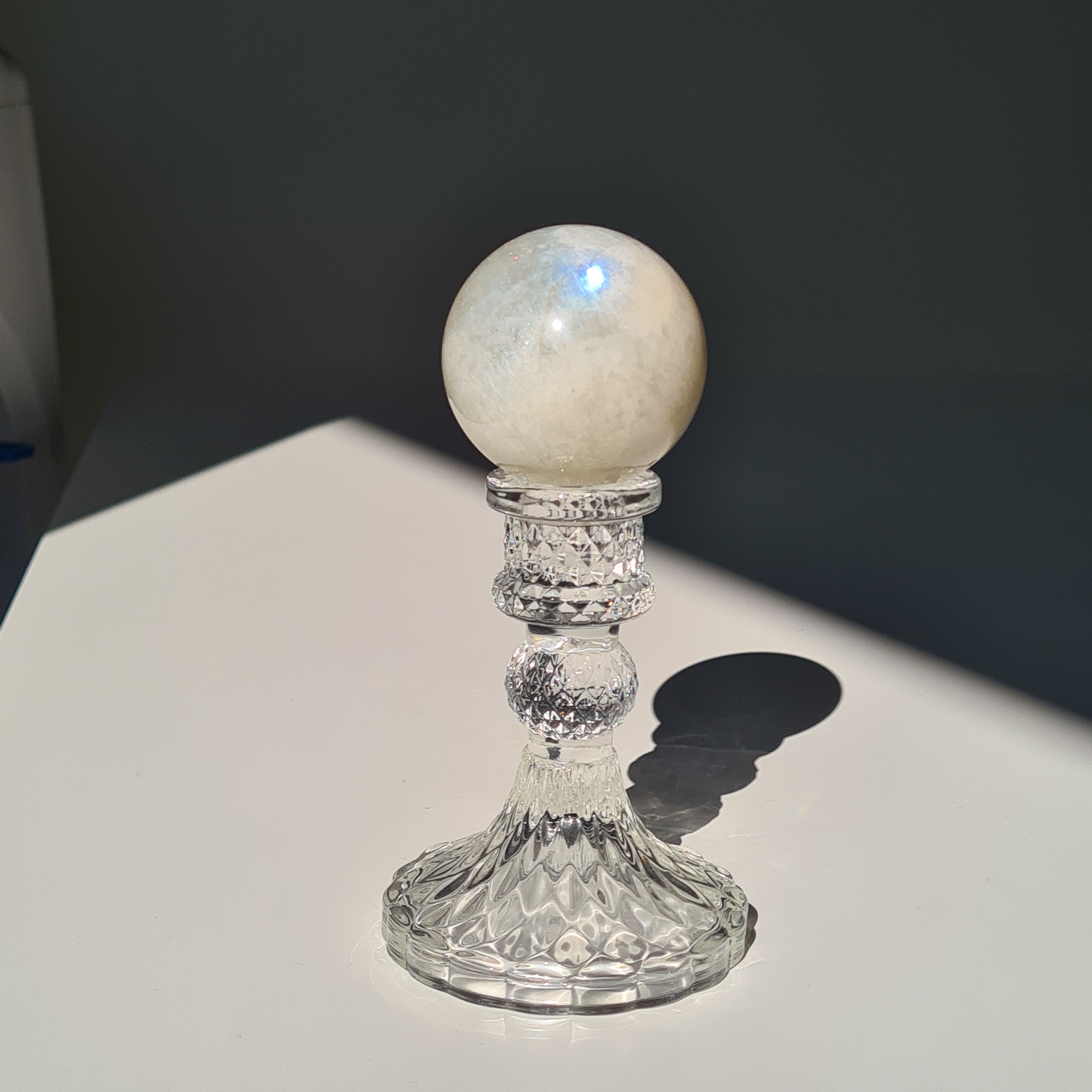 Moonstone 🌙 Sphere with stand | D | 200 g | 5.2 cm