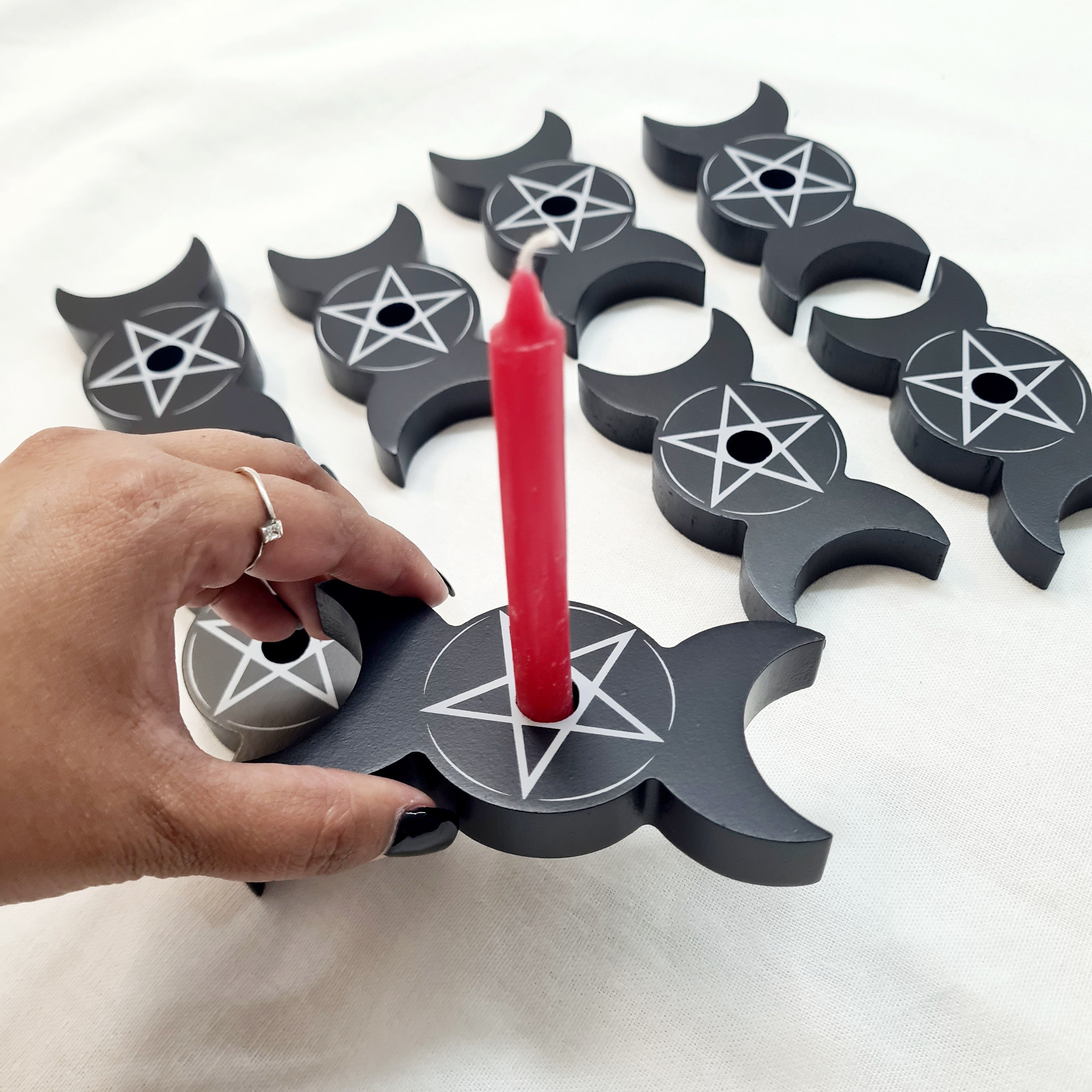 Triple Moon Spell Candle Holder | Mini