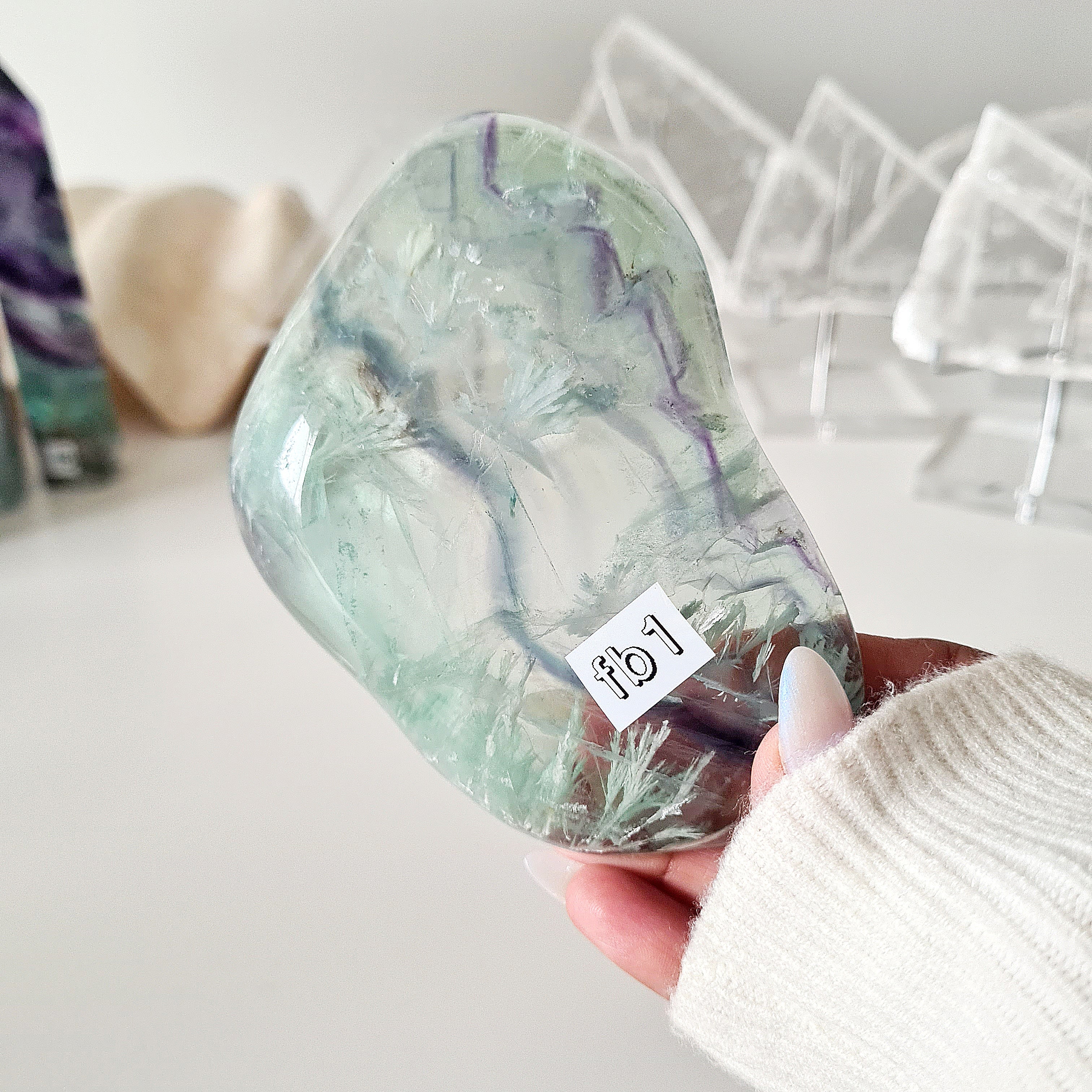 Feather Fluorite Crystal Bowl | fb1 | 165 g