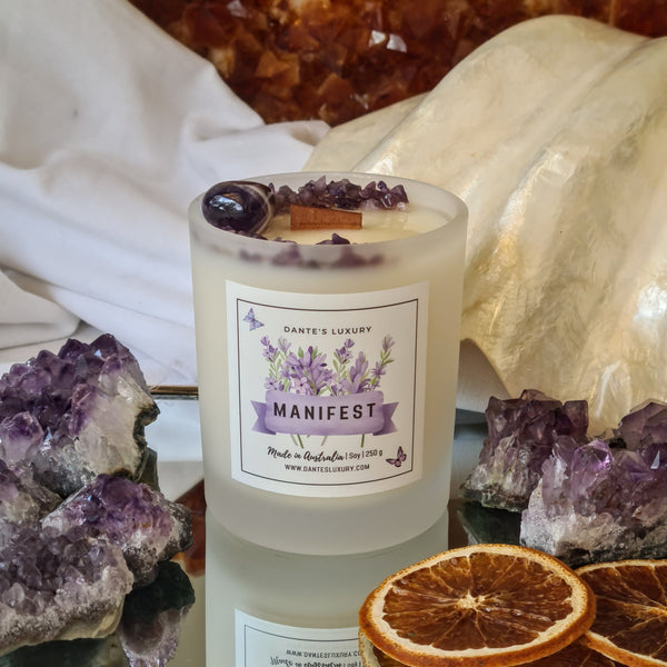 Manifest Candle | Patchouli, White Musk & Peach