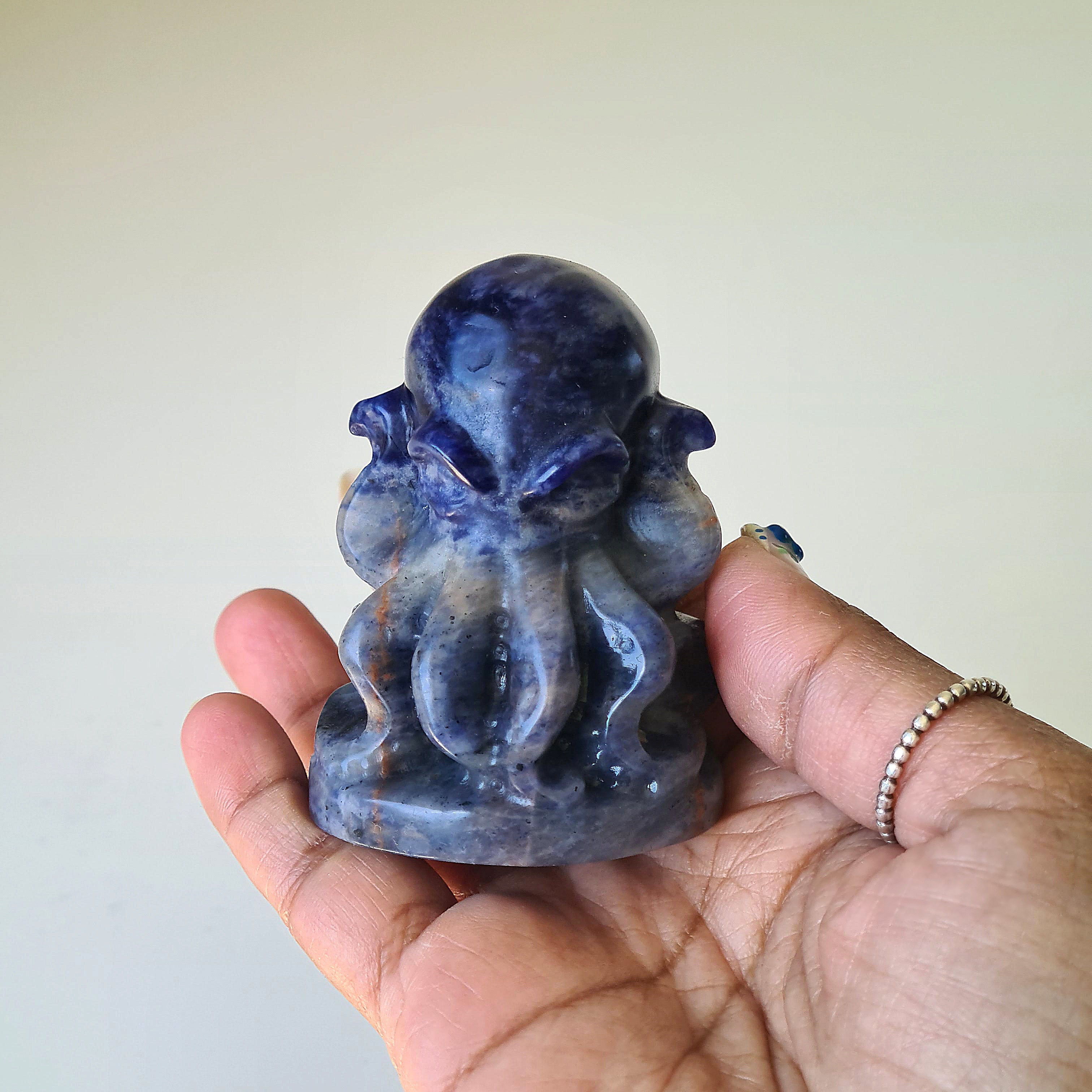 Sodalite Octopus 🐙 Carving | B