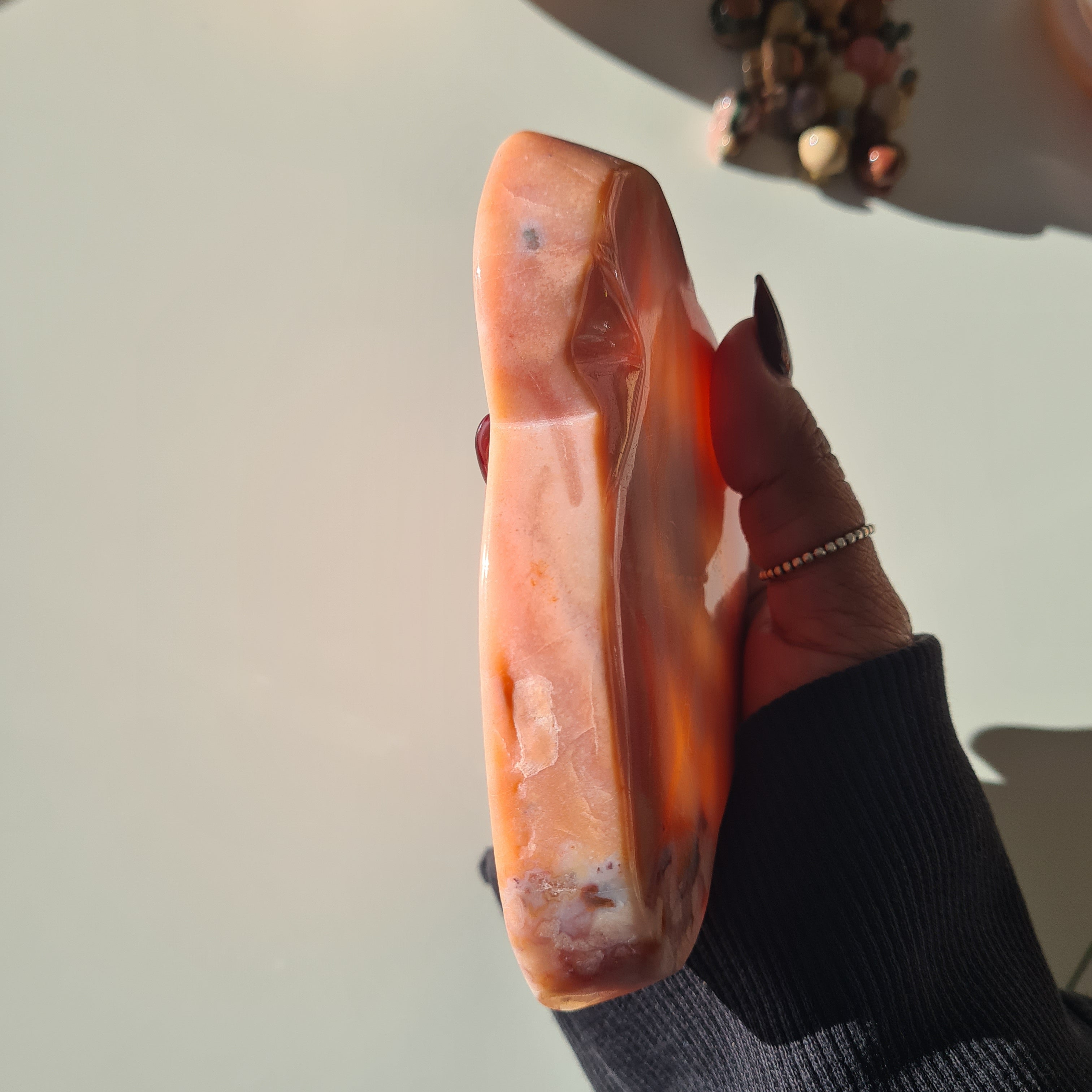 Carnelian Flower Agate Bowl | C | 12 cm