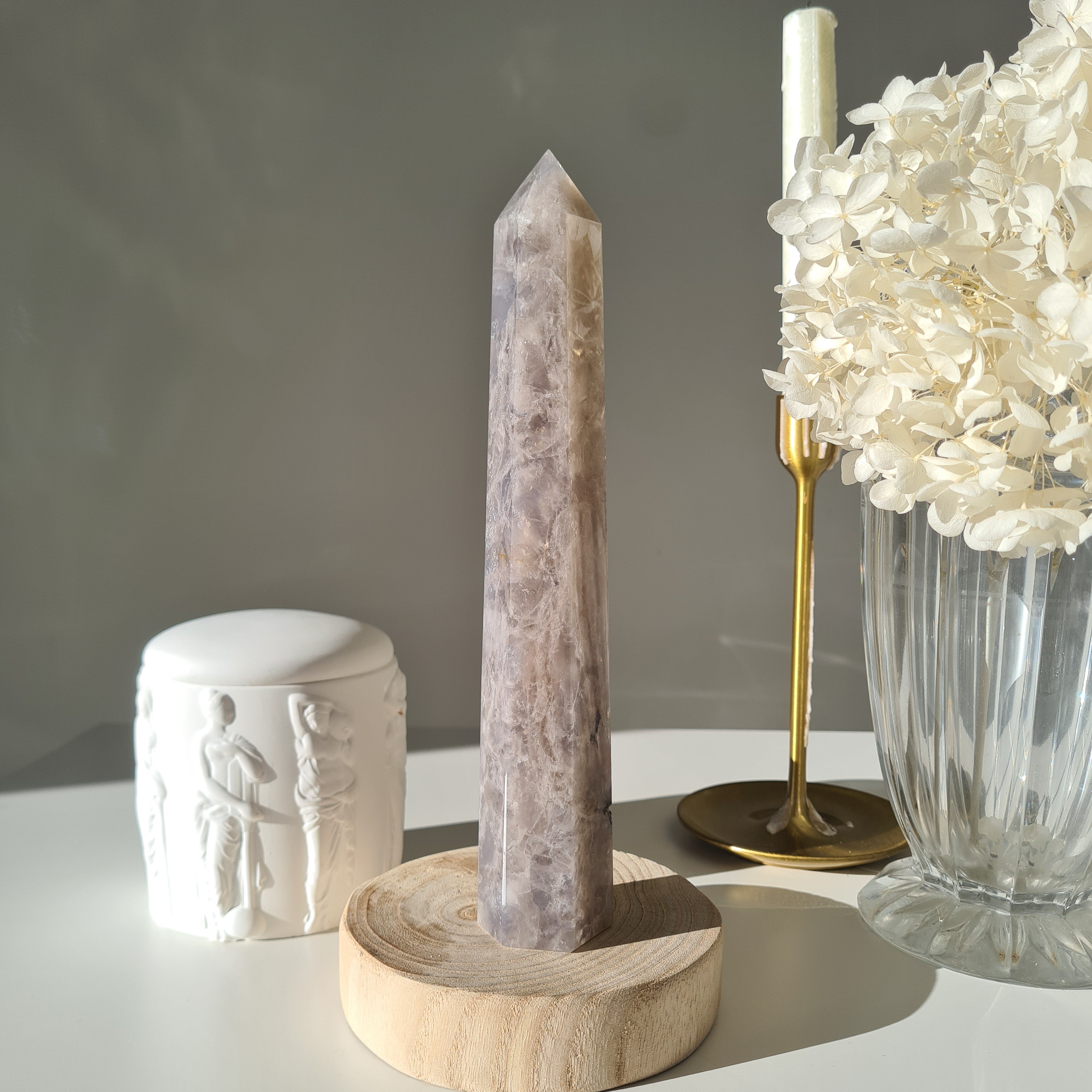 Blue Rose Quartz Tower | A |528 g