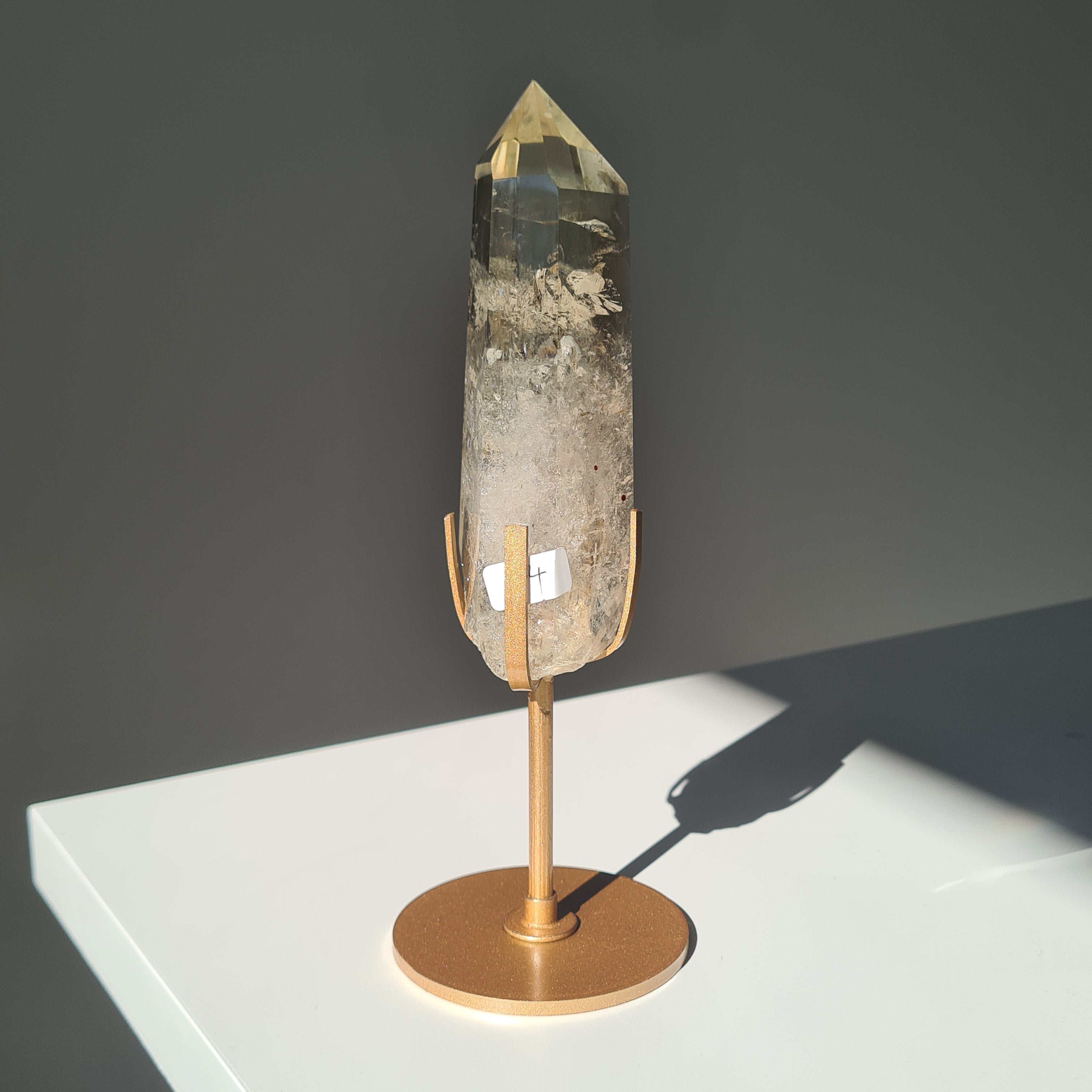 Citrine Crystal Wand With stand | Light Shade | C | Appx 19 cm tall including stand