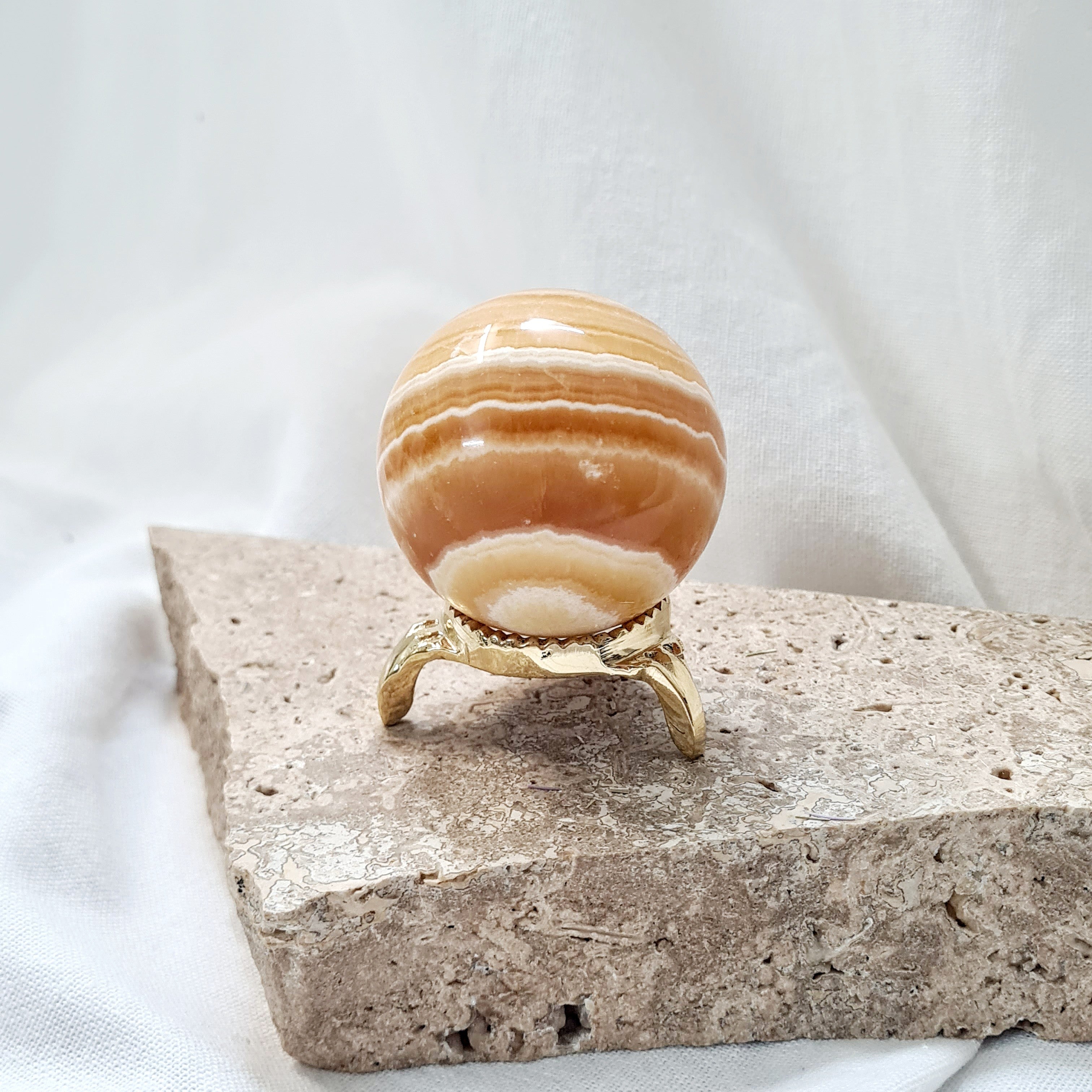 Orange Calcite 🍊 with brass stand | 162 g