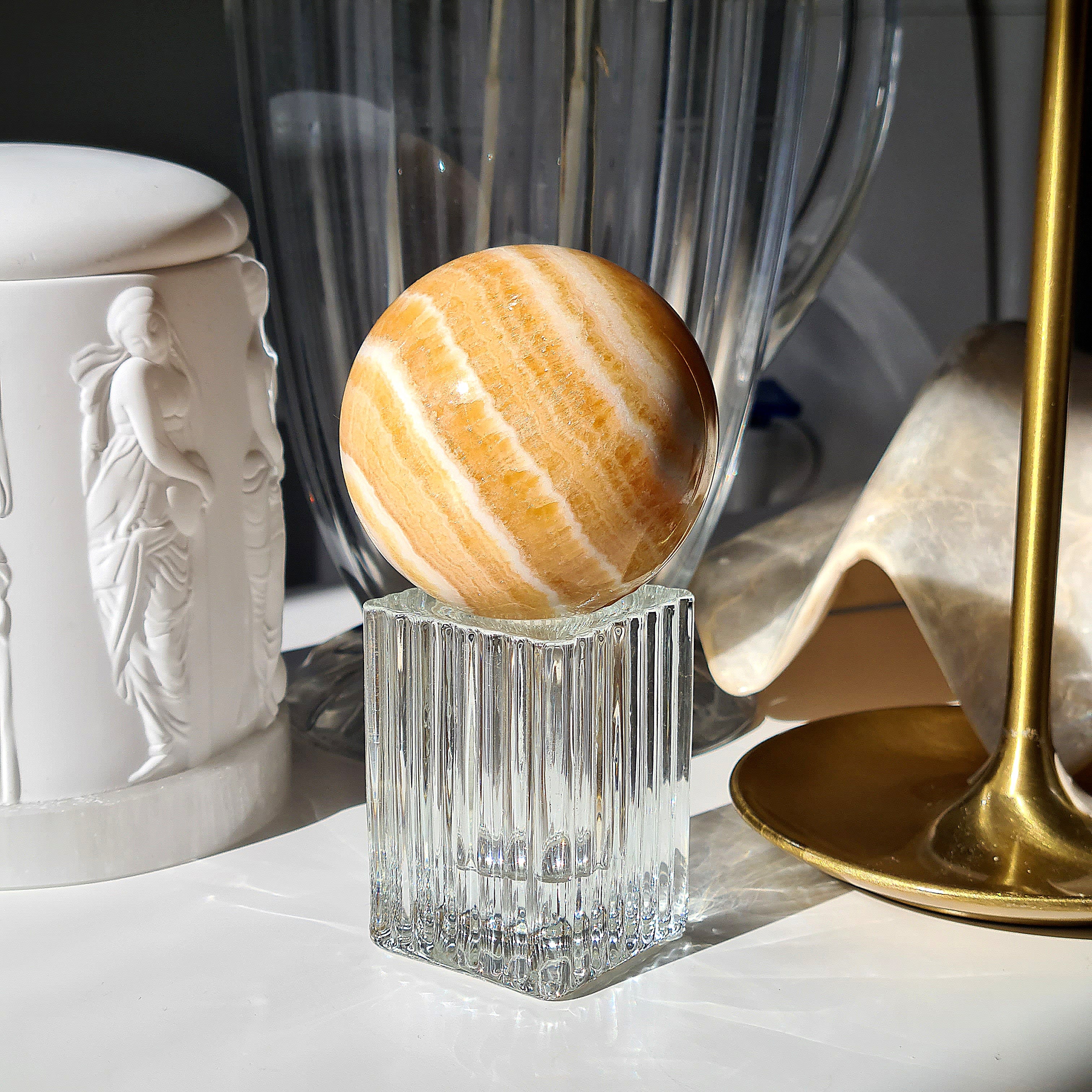 Orange Calcite Sphere 🍊 |  306 g