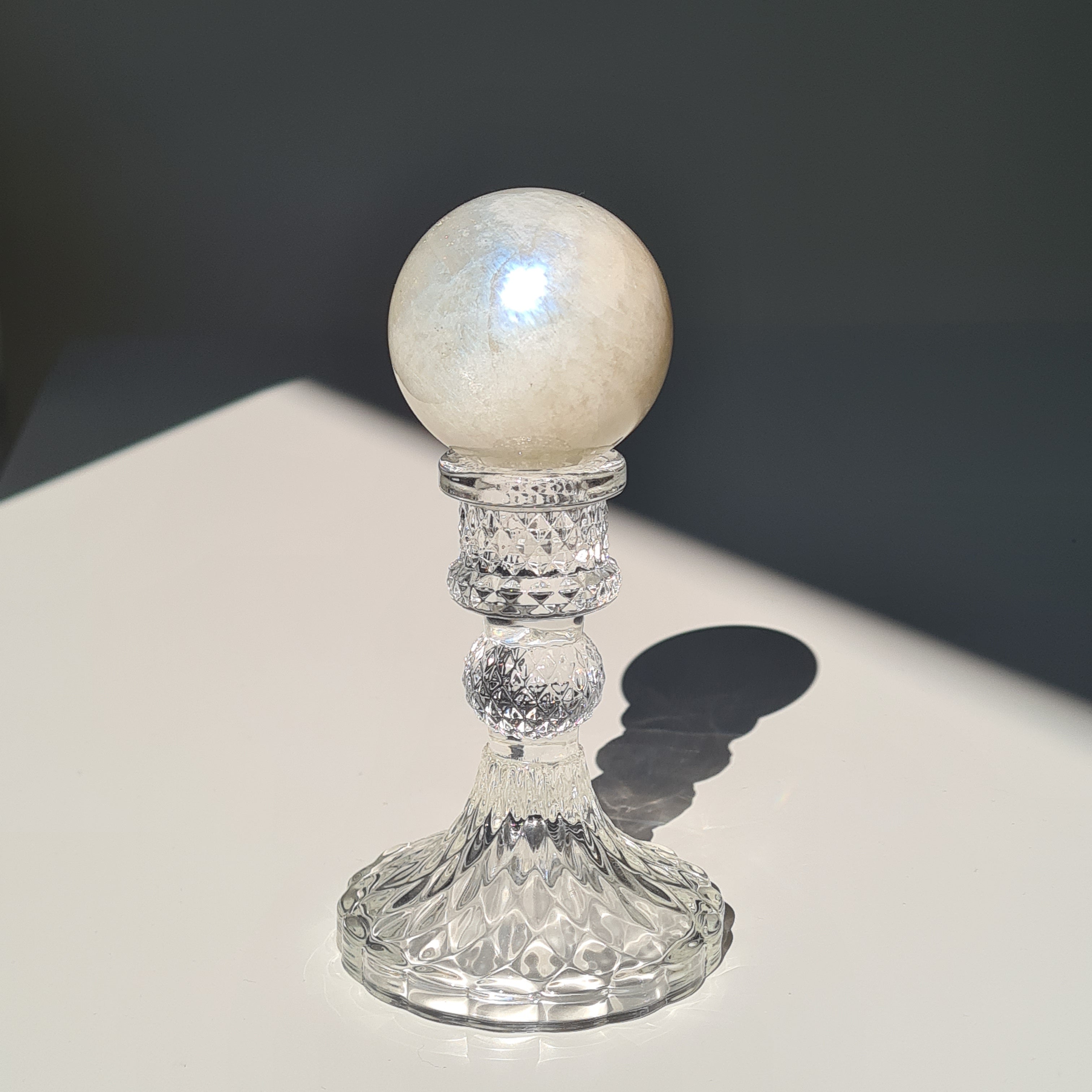 Moonstone 🌙 Sphere with stand | D | 200 g | 5.2 cm