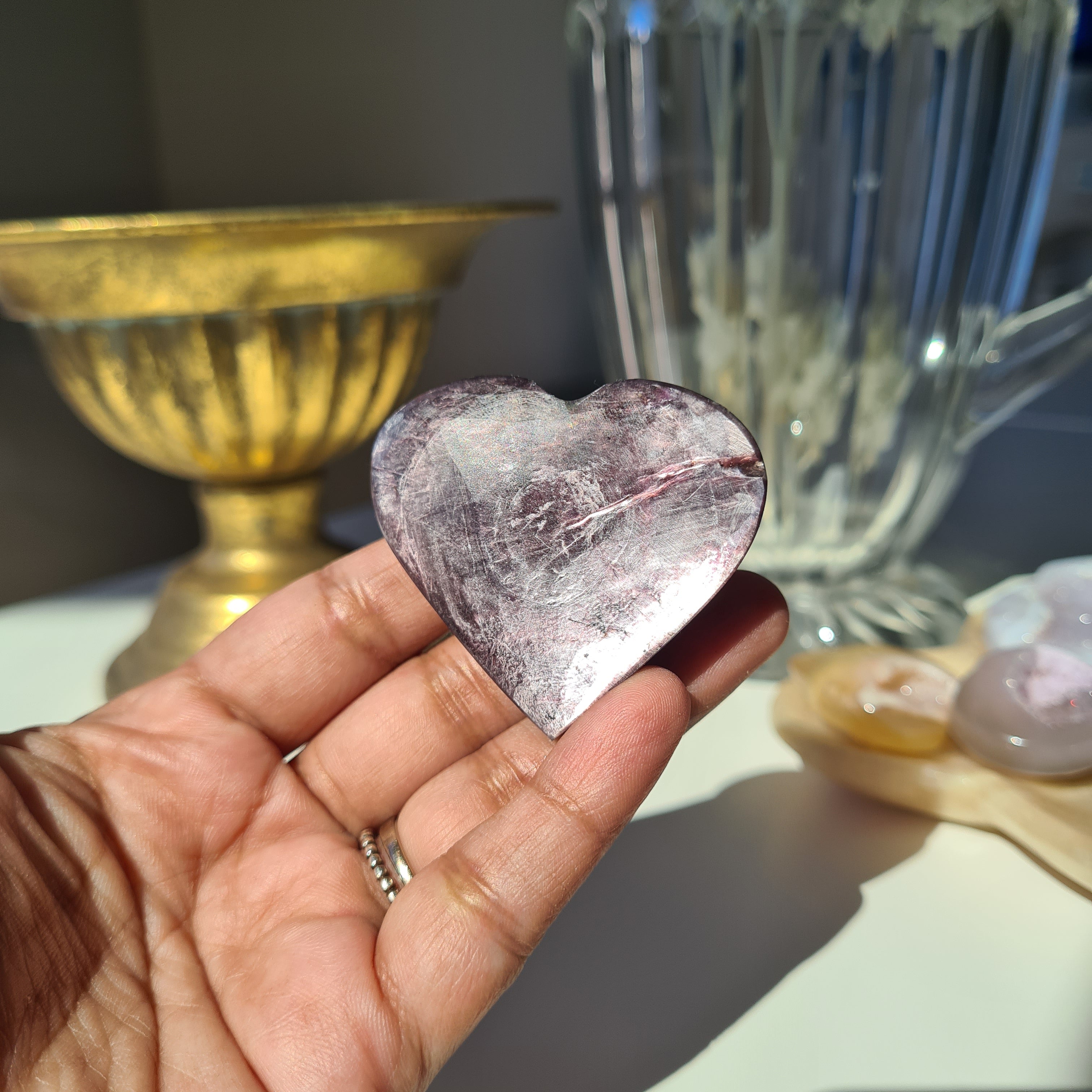 Lepidolite Heart