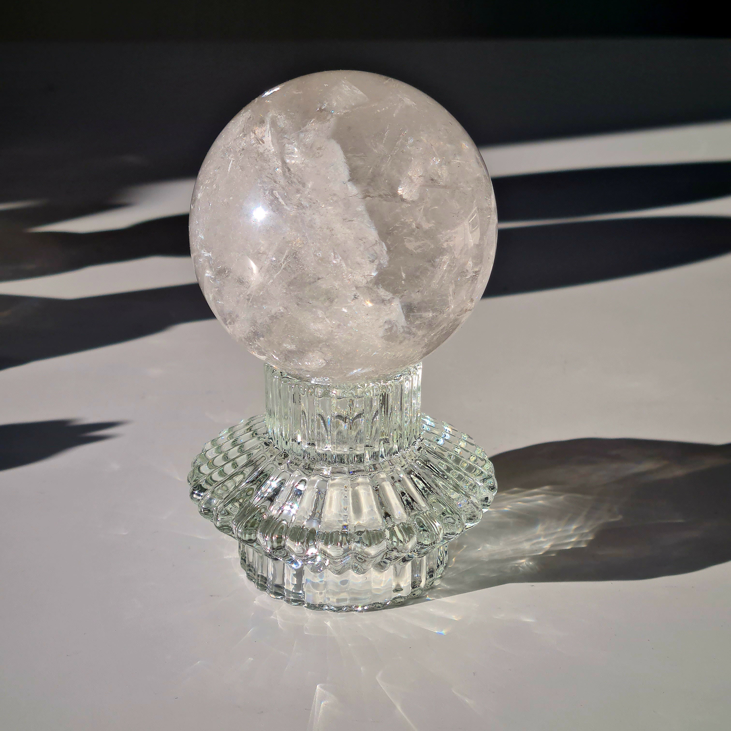 Clear Quartz Sphere With Stand | 7.3 cm