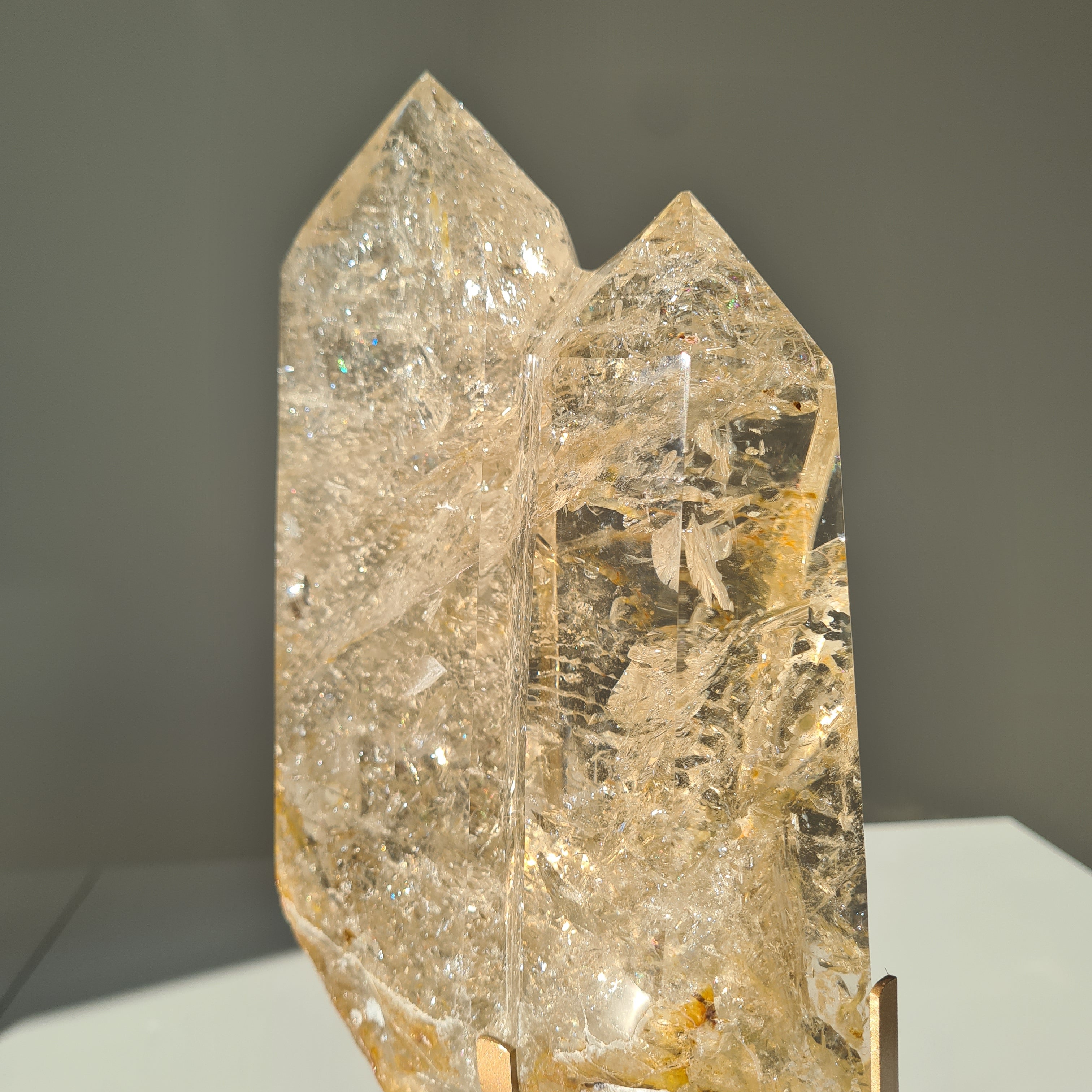 Citrine Cathedral Statement Piece on Stand | 32.5 cm with stand