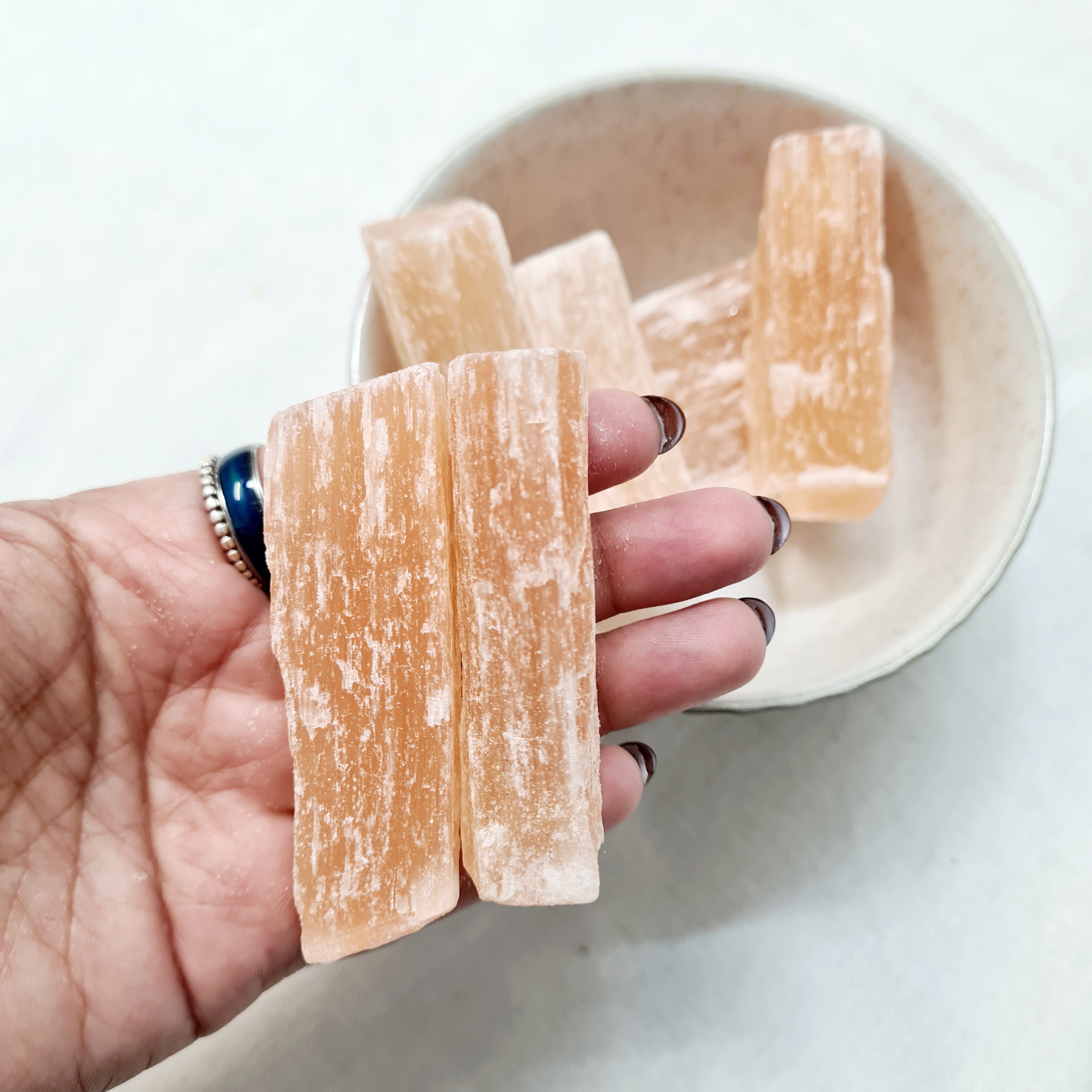 Peach Selenite Beam | Small | 1 Piece