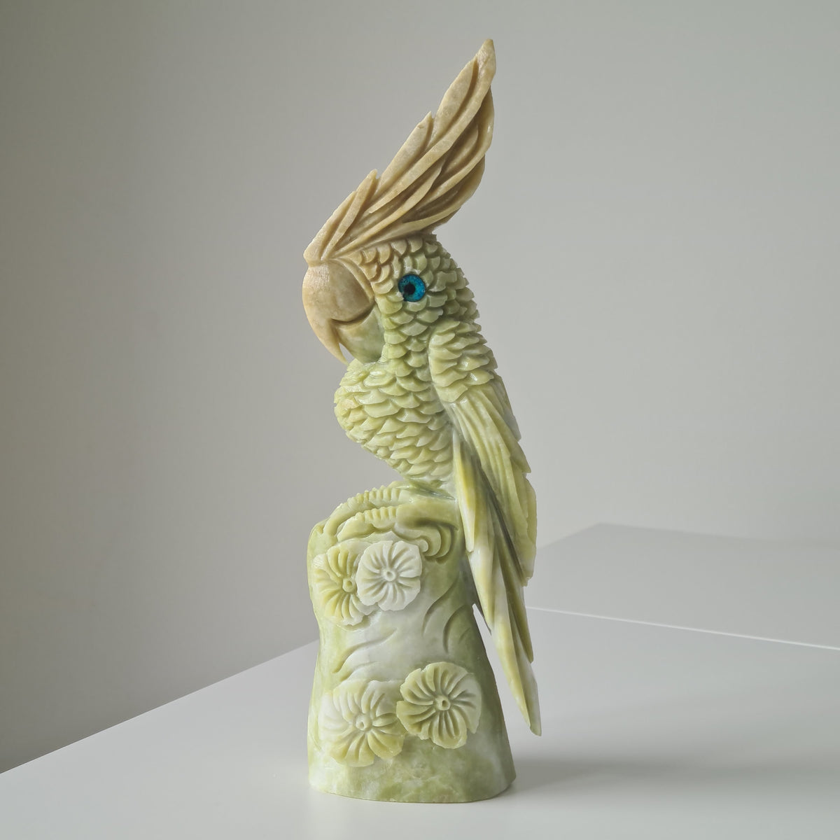 Jade Crystal Bird | Piece D | Handcarved | 24 cm tall