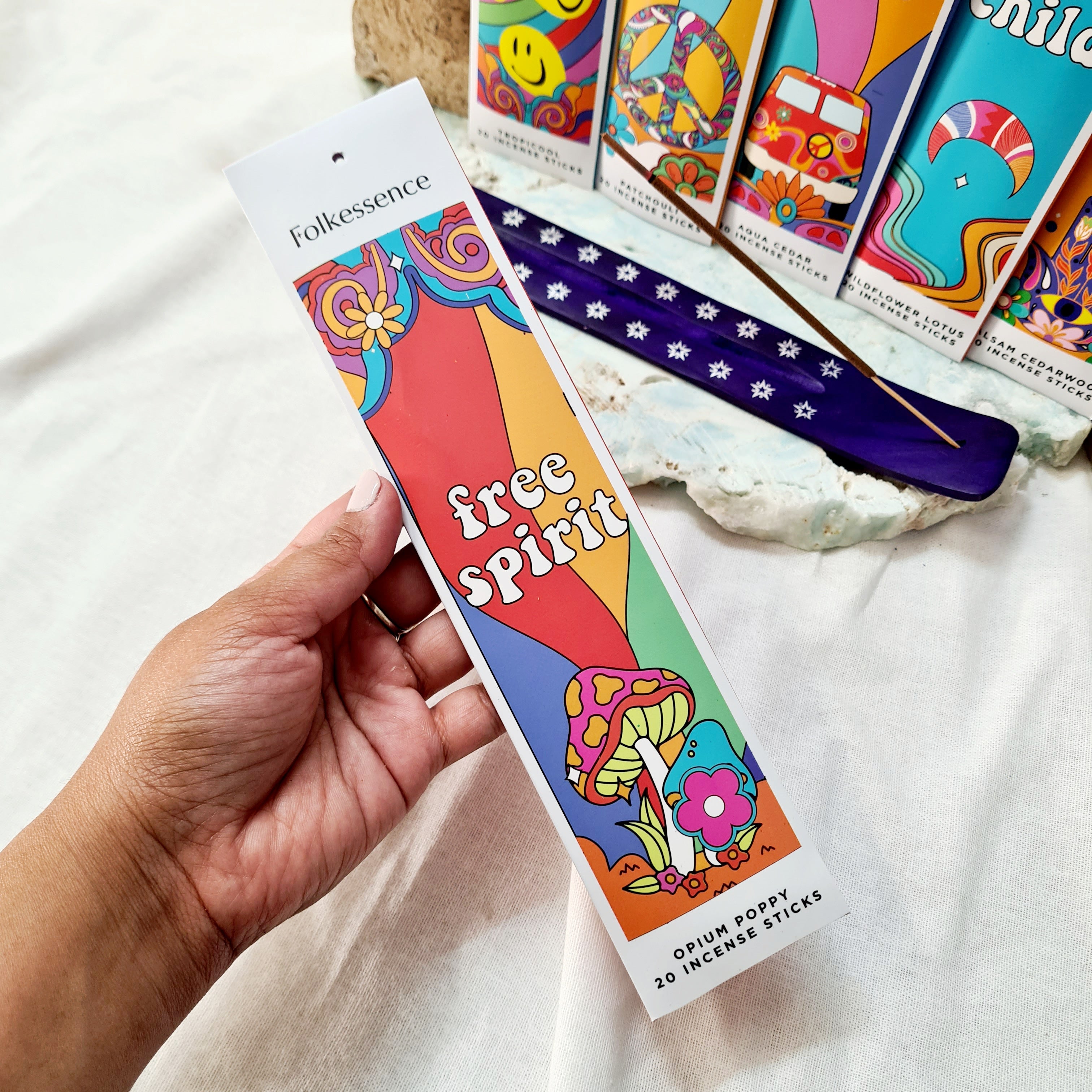 Trippy Hippie Incense Gift Pack  | 120 Sticks with Burner