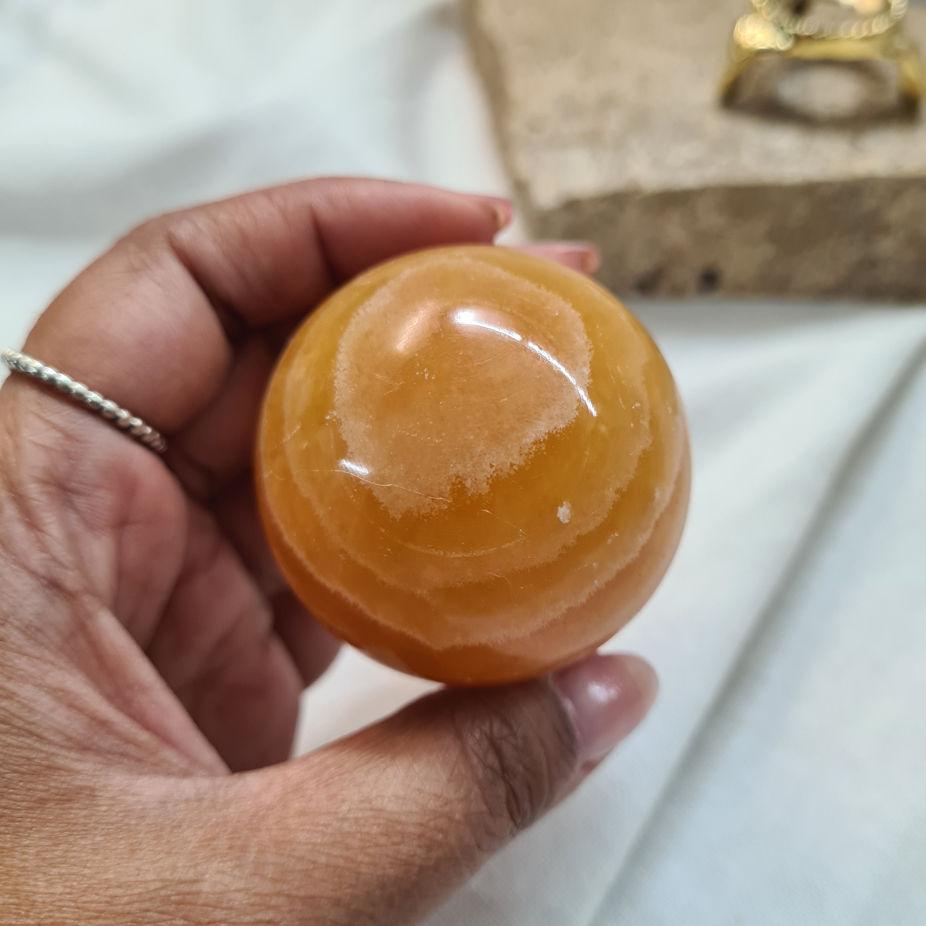 Orange Calcite 🍊 with brass stand | 165 g