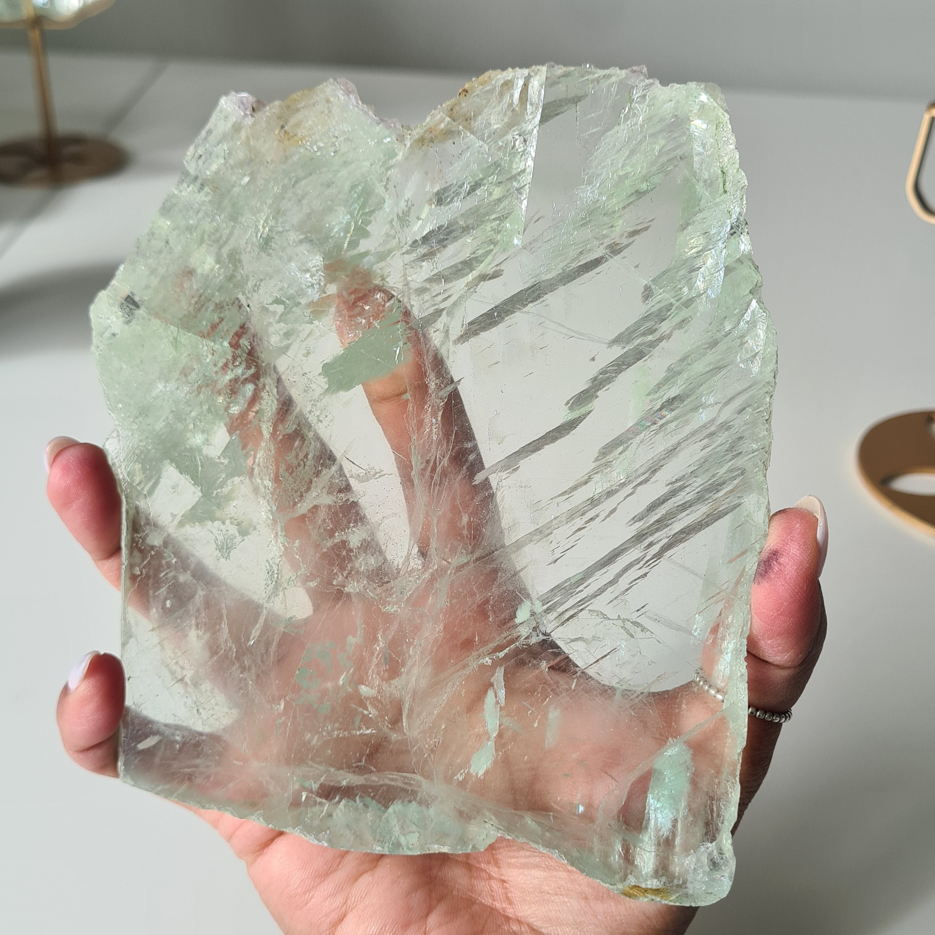 Frozen Lake of Dreams Fluorite Portal on Stand | 24 cm with stand